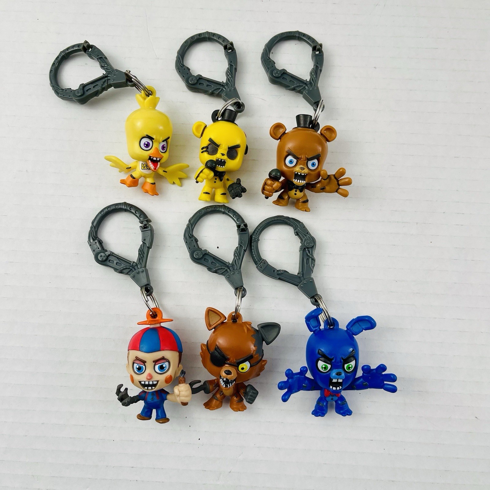 Five Nights At Freddy’s FNAF Keychain Backpack Hanger Lot of 6 Funko Clips