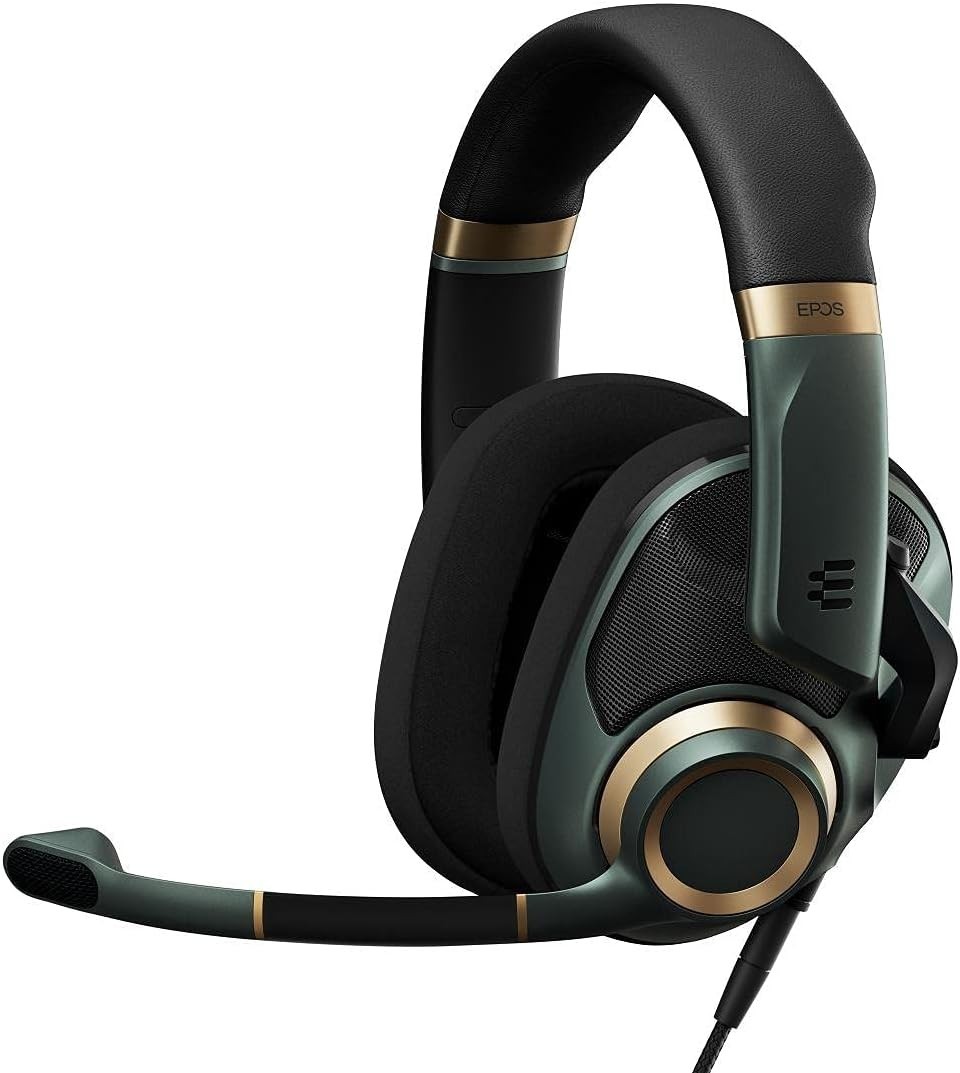 EPOS H6Pro Open Acoustic Gaming with Mic – Immersive Sound, Lightweight Green
