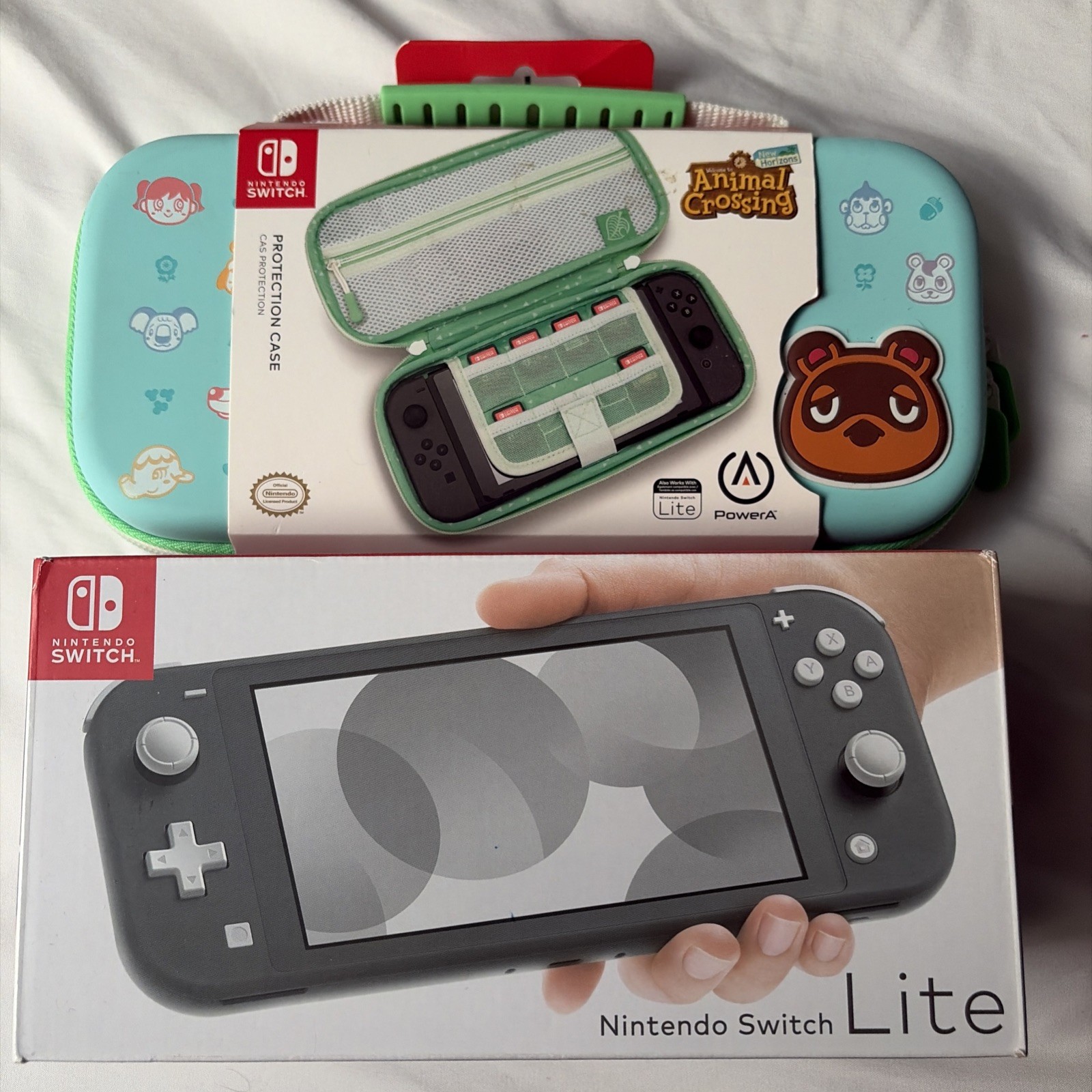 Nintendo Switch Lite 32GB Console – Gray W/Animal Crossing Carry Case New In Box