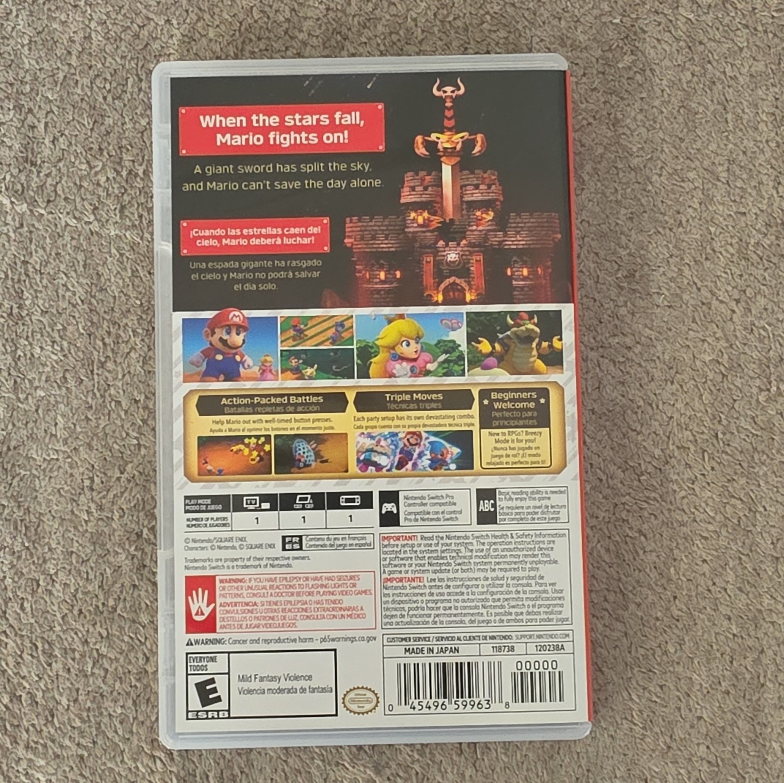 Nintendo Super Mario RPG Super Mario Role Playing Switch E Manual NTSC-U/C 2023