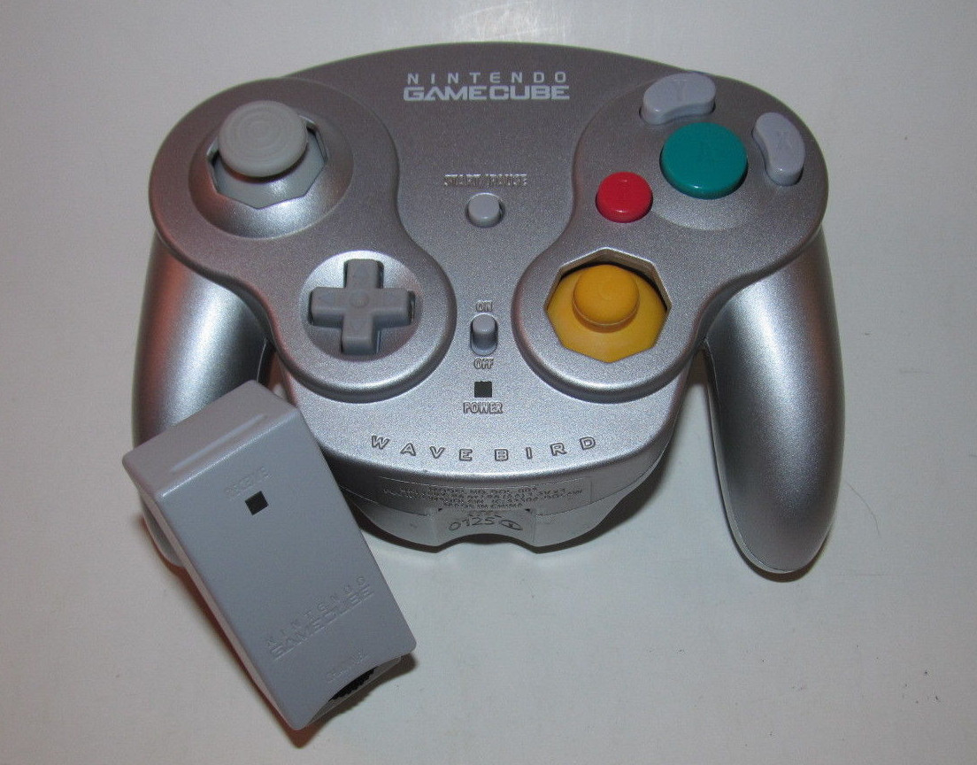Nintendo Gamecube Wavebird Wireless Remote Controller w/ RECEIVER – Platinum