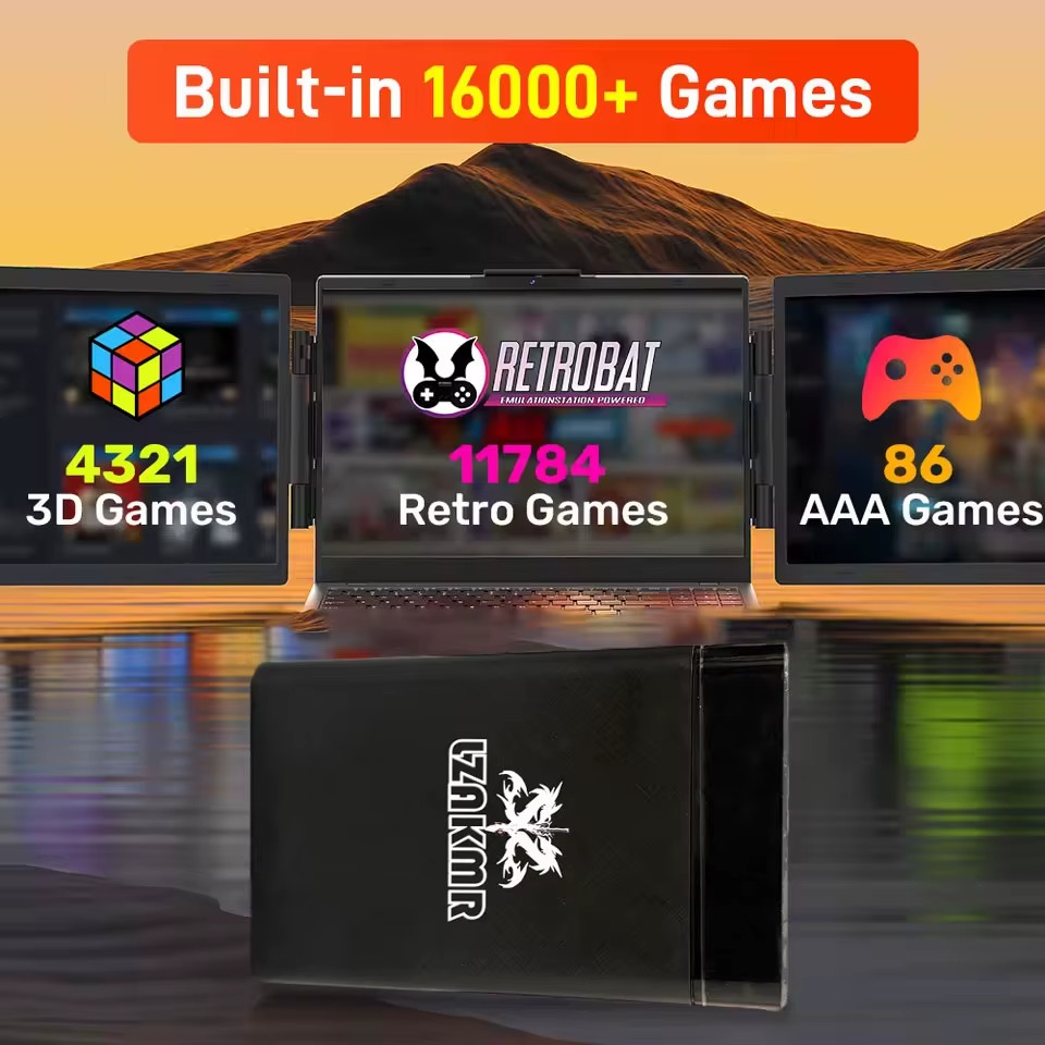 1TB Game HDD PS4/PS3/PS2/PS1/Xbox LaunchBox RetroBat Playnite 3-in-1 Games