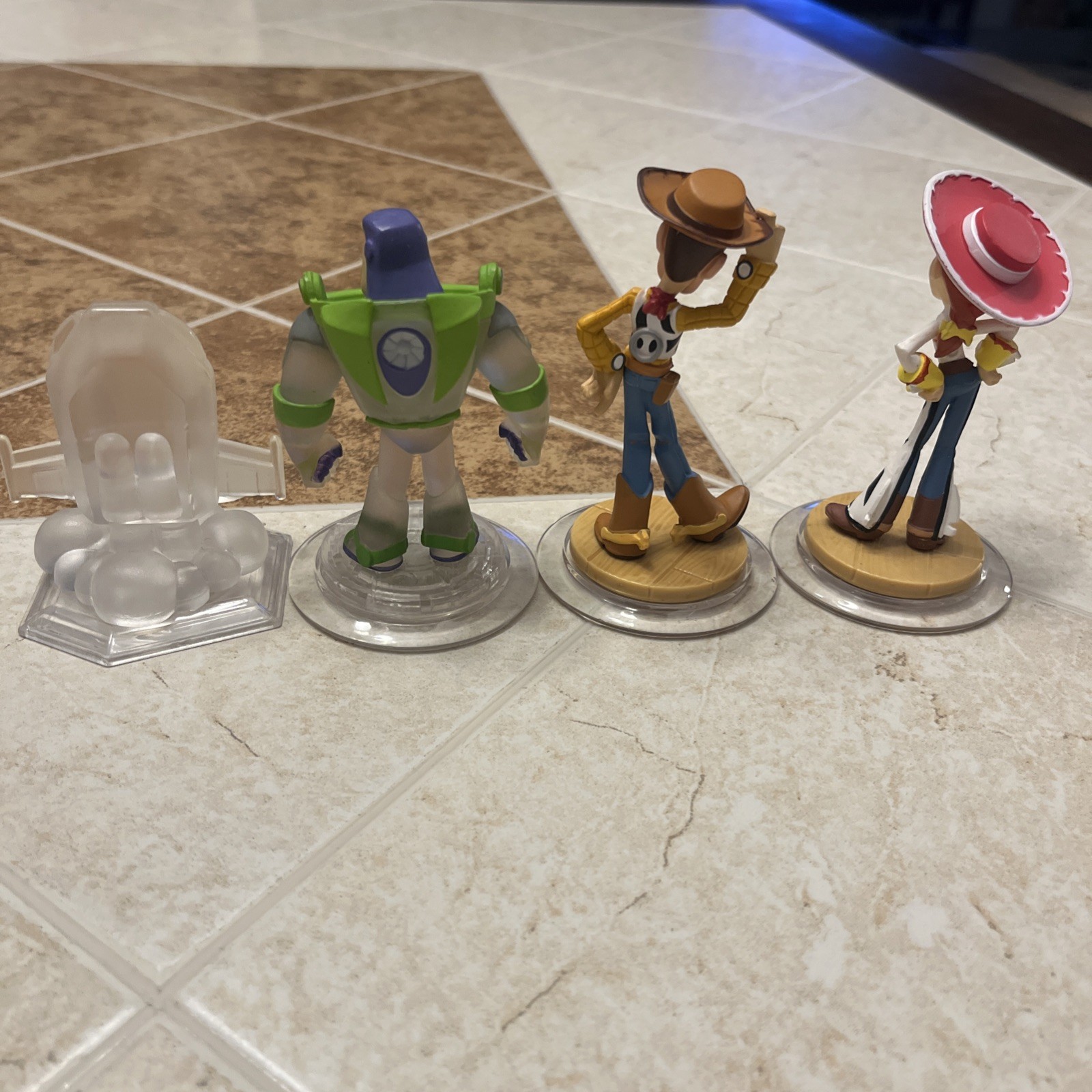 DISNEY INFINITY 1.0 Toy Story Buzz Lightyear Jessie Woody Crystal Lot Of 4