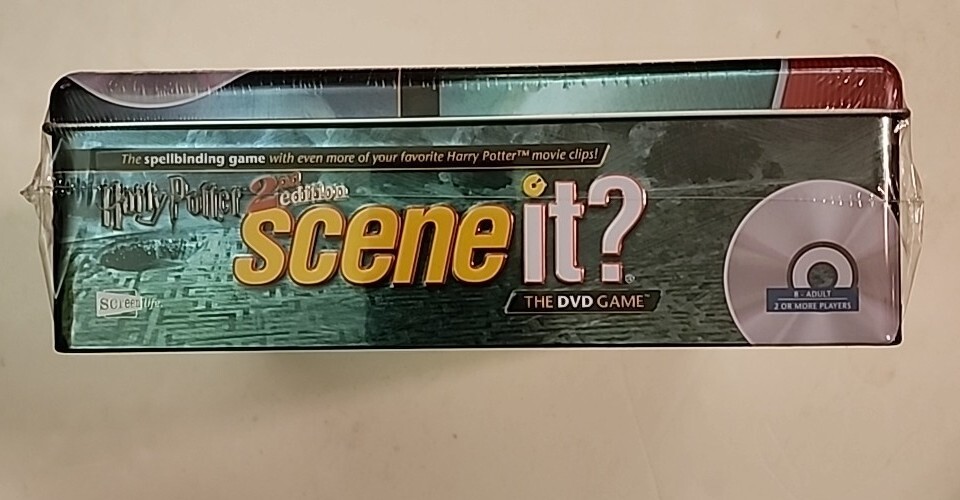 DELUXE Harry Potter Scene It 2nd Edition DVD Game Tin SEALED! +4 Exclusive Cards
