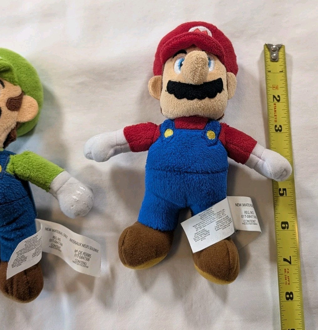 Nintendo World of Nintendo Mario & Luigi Plush Lot Of 2 2017 Jakks Pacific 8″