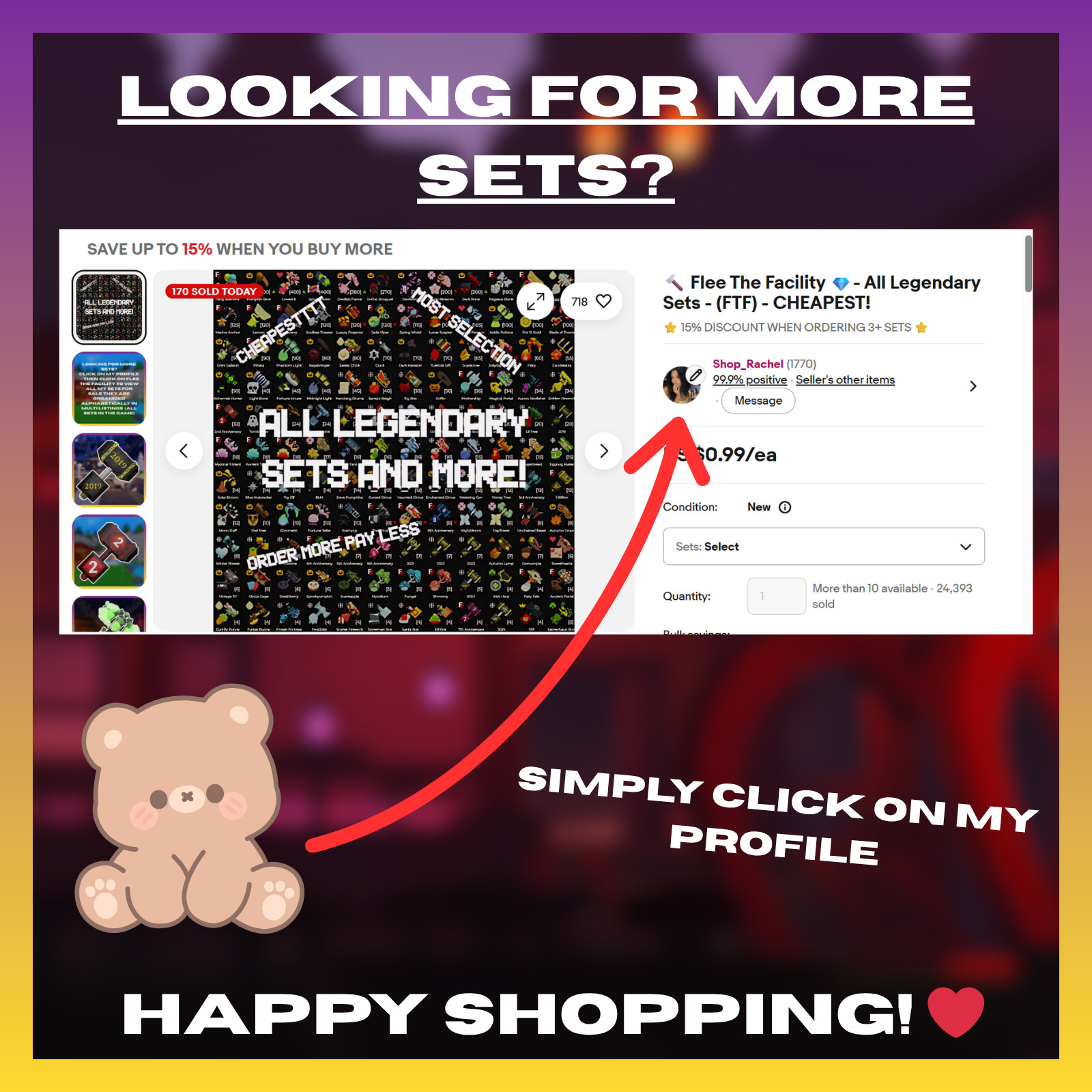 💗 Lovely Heart Set – Flee the Facility (FTF) 💗