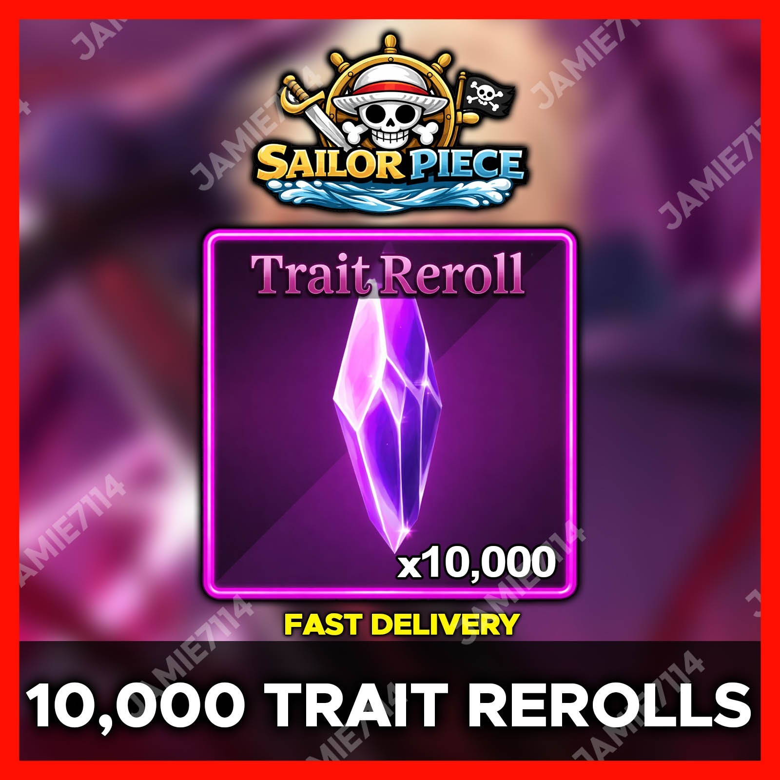 ✅10,000 TRAIT REROLLS ⚔️ SAILOR PIECE‼️FAST & EASY DELIVERY‼️