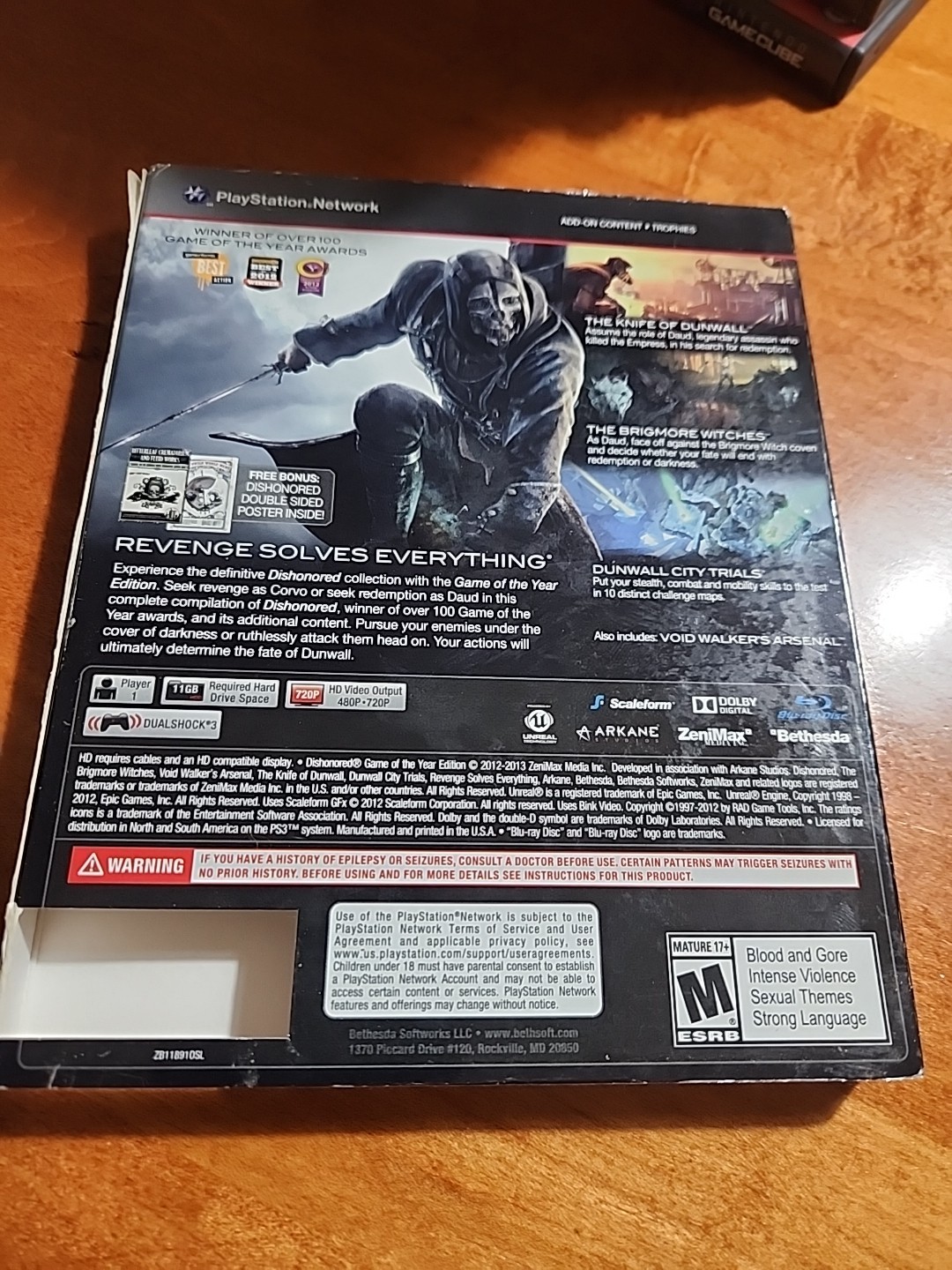 Dishonored Game of the Year Edition (Sony PlayStation 3, 2013) Complete No Poste