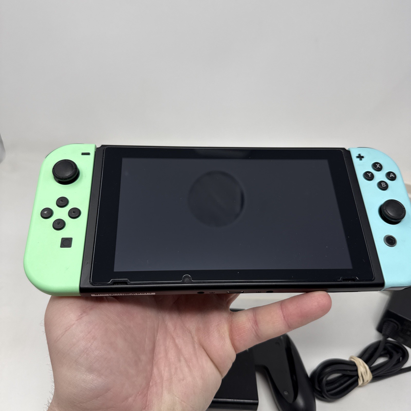 Nintendo Switch System Animal Crossing Edition W/ Charger And Matching Dock