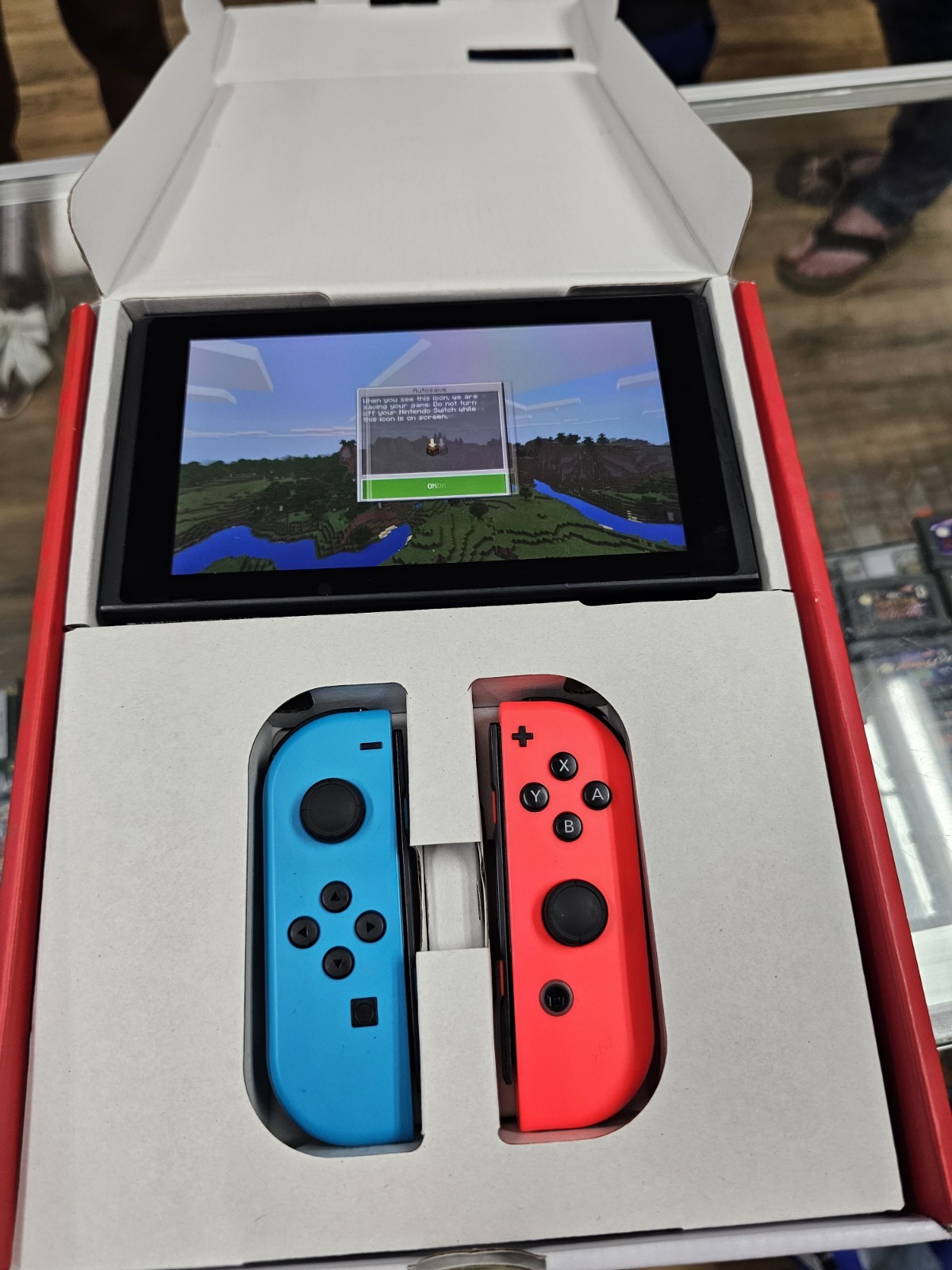 Nintendo Switch Console Bundle Neon Red/Blue Joy-Con Dock HDMI Wi-Fi