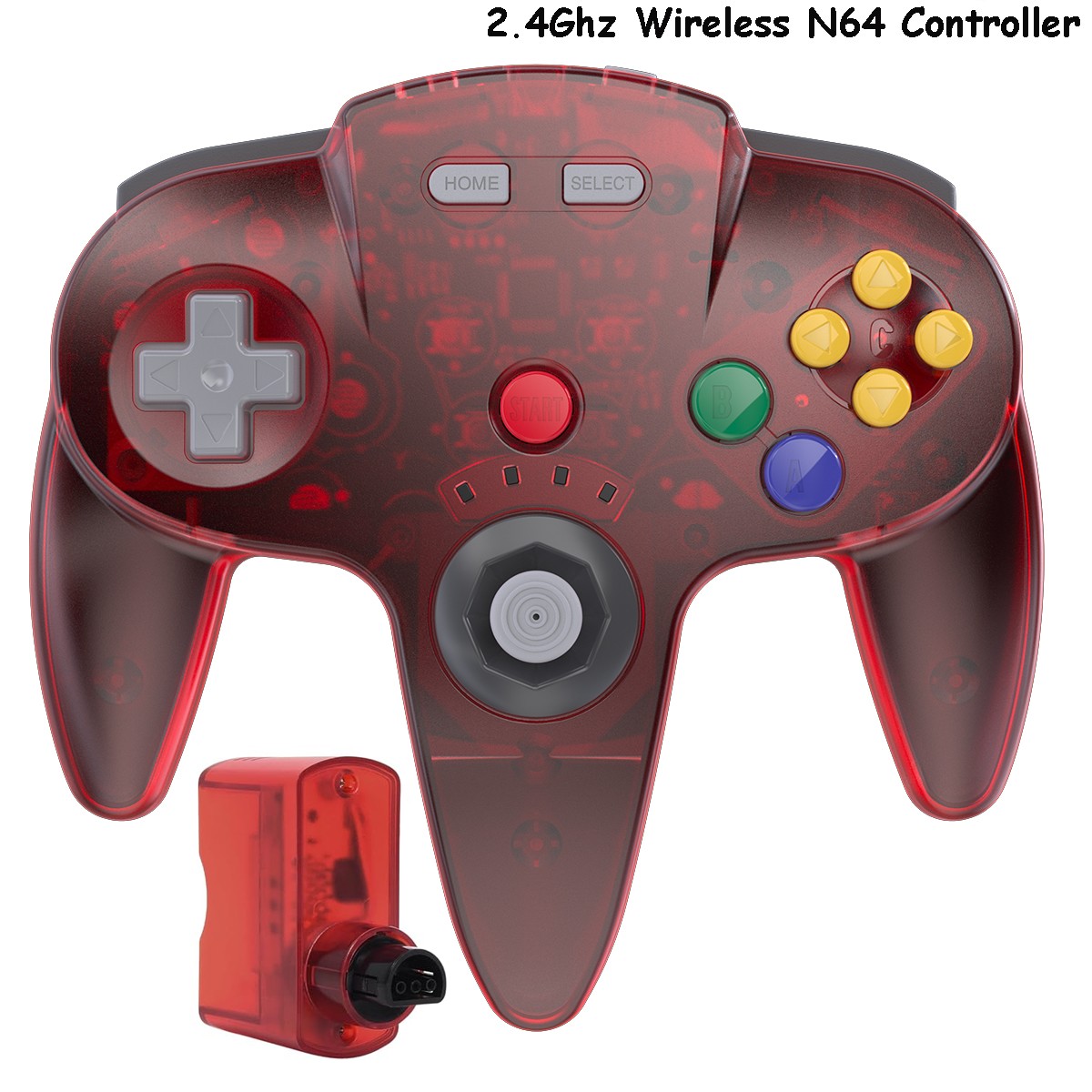 2.4 GHz Wireless N64 Controller, Compatible with N64 Console – Built-in Rumble