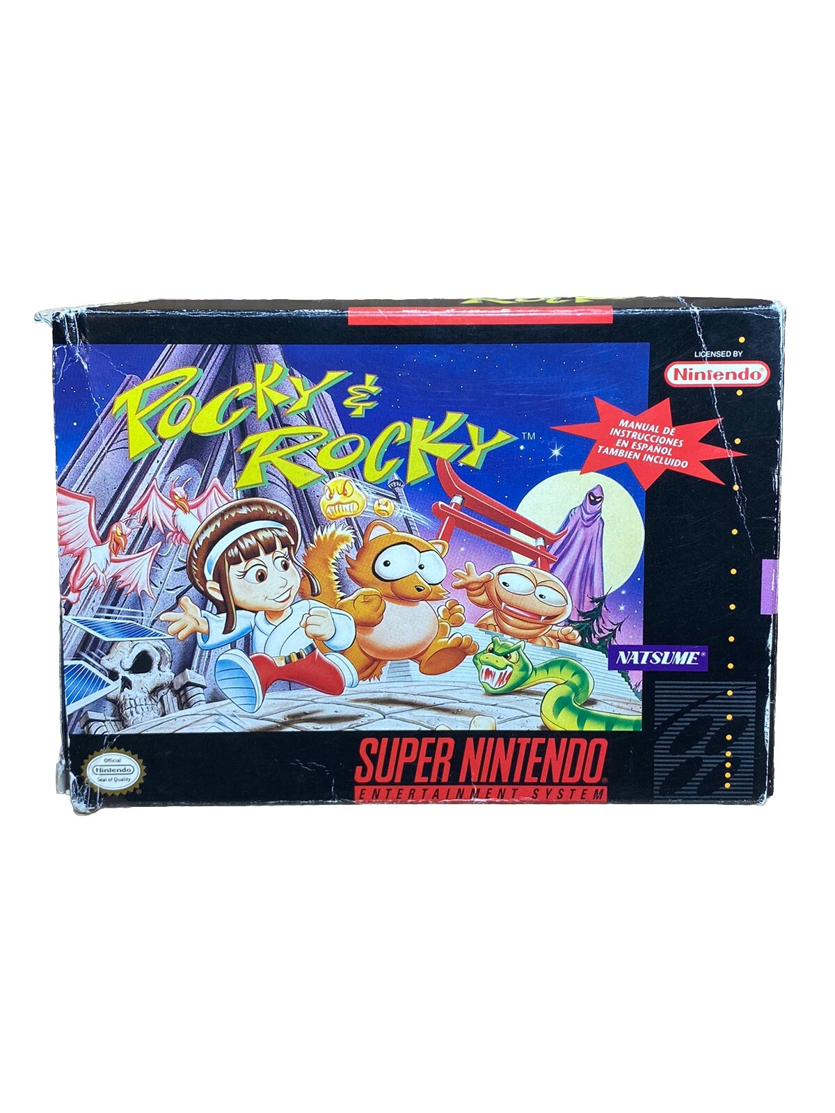 Pocky & Rocky Super Nintendo SNES Natsume Box With Insert ONLY