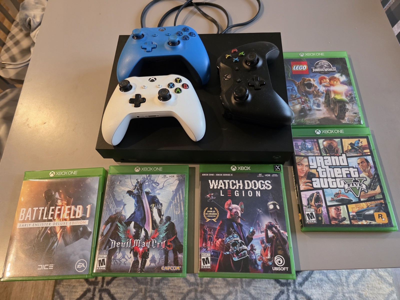 Xbox One X 1TB Console, 3 Wireless Controllers, 5 Games Bundle Tested
