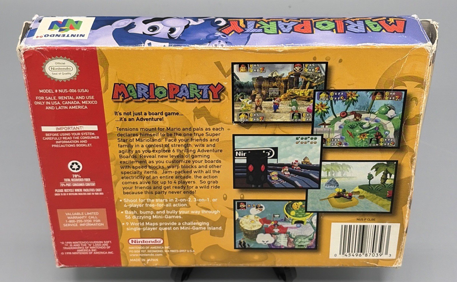 Mario Party 1 (Nintendo 64 N64) – CIB Complete W/ Manual & Cart Tray Tested✅