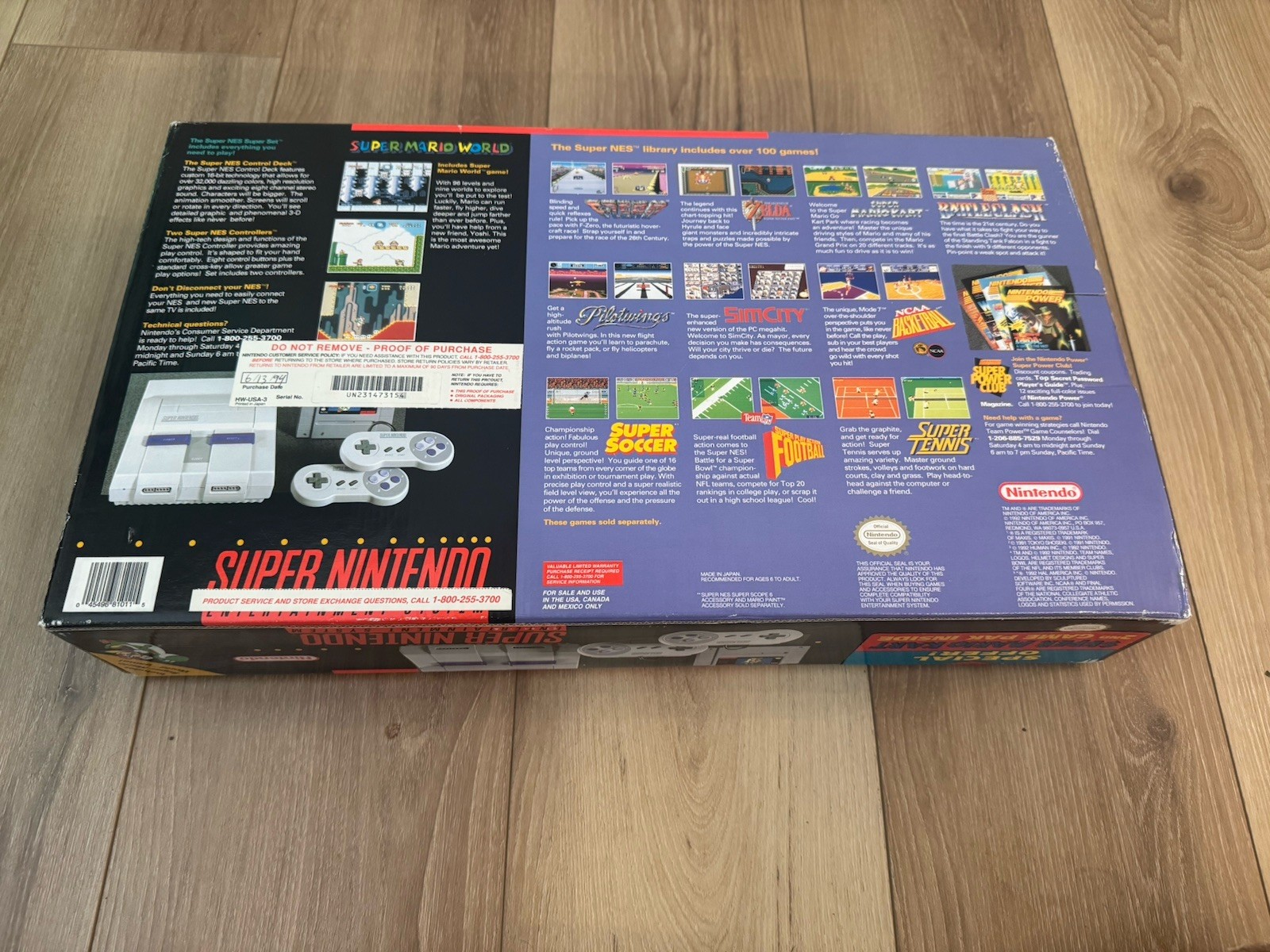 SNES SUPER NINTENDO SUPER MARIO KART CONSOLE SET CIB *Excellent Condition*