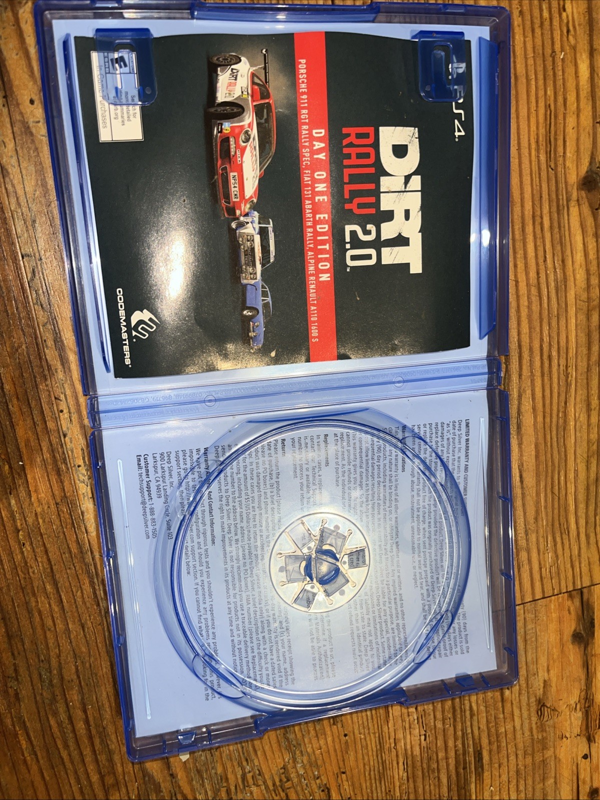 Dirt Rally 2.0 Day One Edition PS4 – CASE & PAPERWORK ONLY – NO GAME