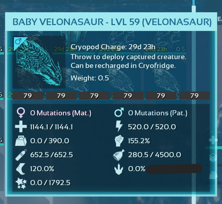 ARK ASA PVE OFFICIAL PAIR BABY VELONASAUR BLACK ID79 EXTINCTION PC/XBOX/PS5