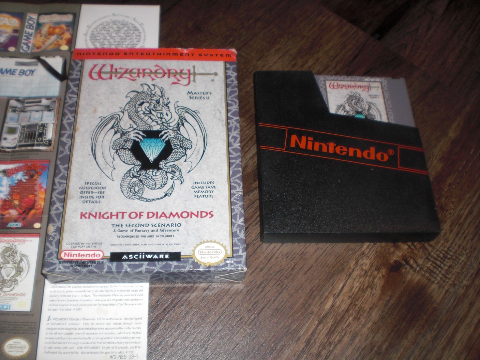Wizardry Knight of Diamonds Nintendo NES COMPLETE CIB Box Game Cart Insert NM
