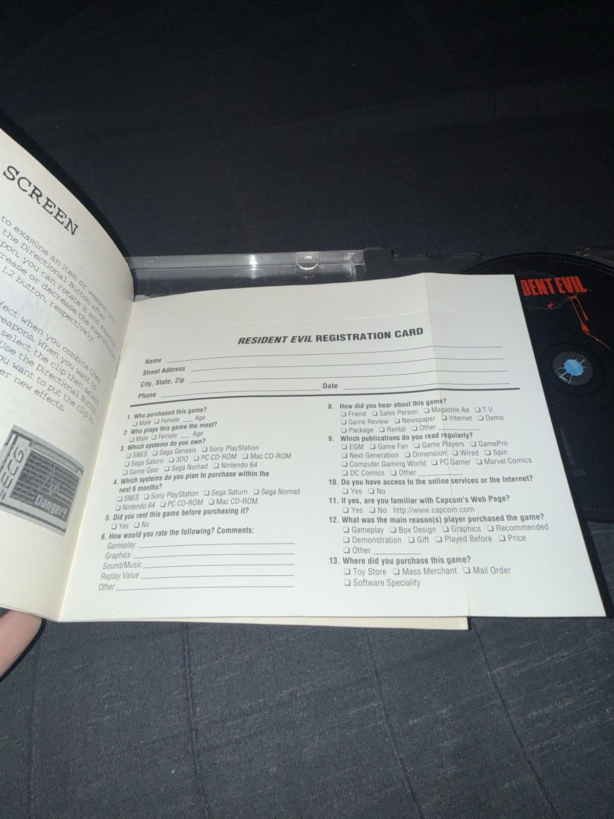Resident Evil PlayStation 1 Game & Manual W/Registration Only – Tested!