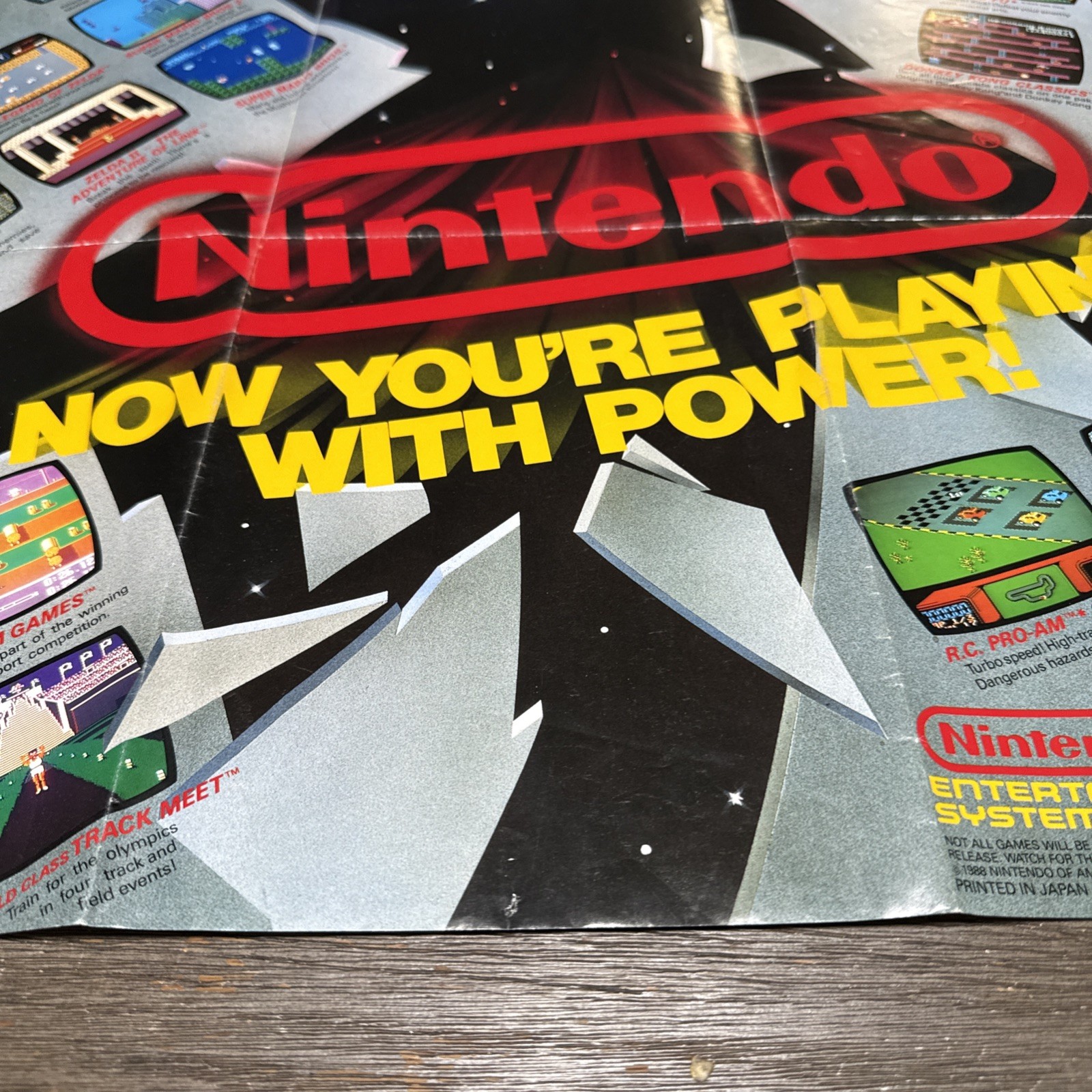 Vintage Nintendo NES ‘ Now Your Playing With Power ‘ Fold Out Poster Insert