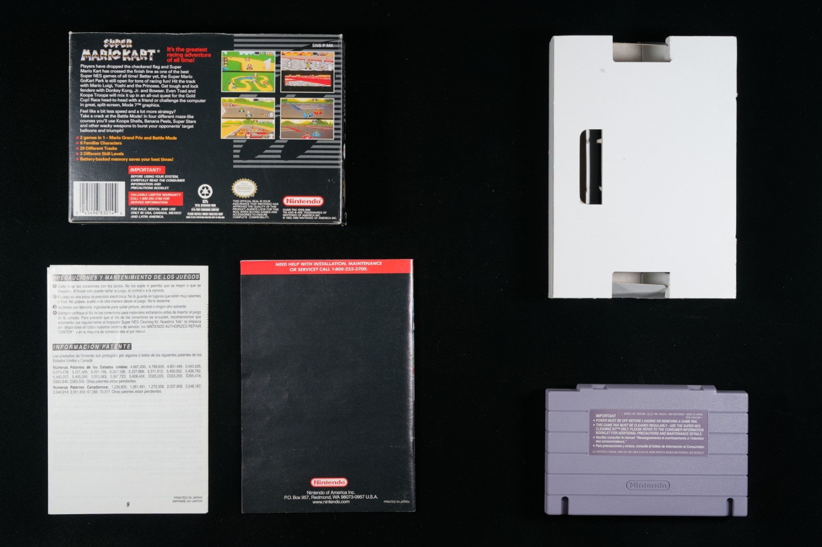 Super Mario Kart CIB + (Nintendo SNES, 1992) PSA 8.5. Cart And Manual 9.2