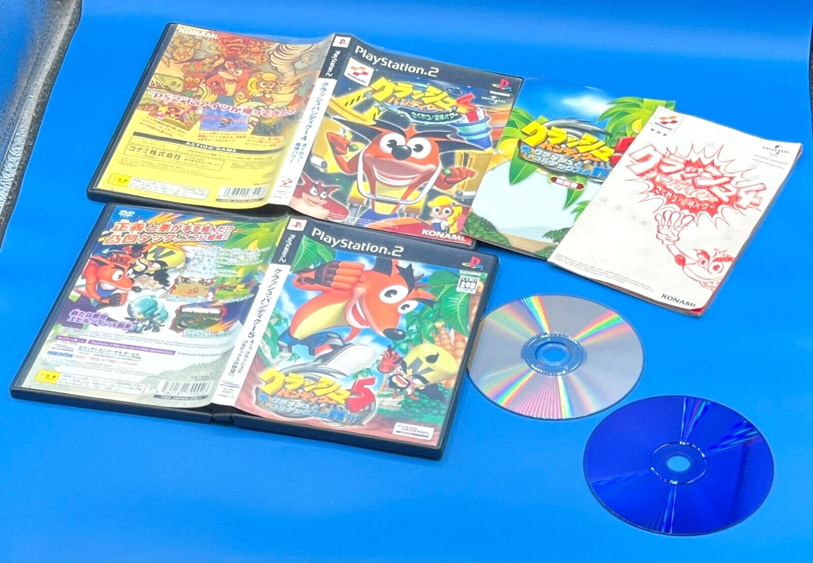 Lot 10 PS1 PS2 Crash Bandicoot 1 2 3 4 Carnival + BOOK Set Sony Playstation jp