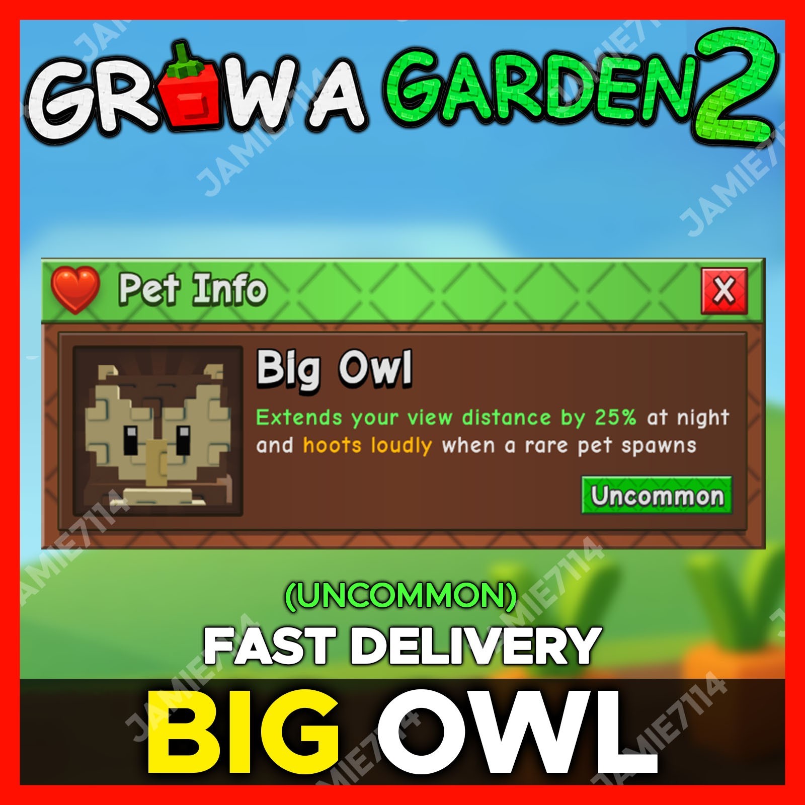 🪴Grow a Garden 2 | Big Owl | GAG2 Fast & Easy