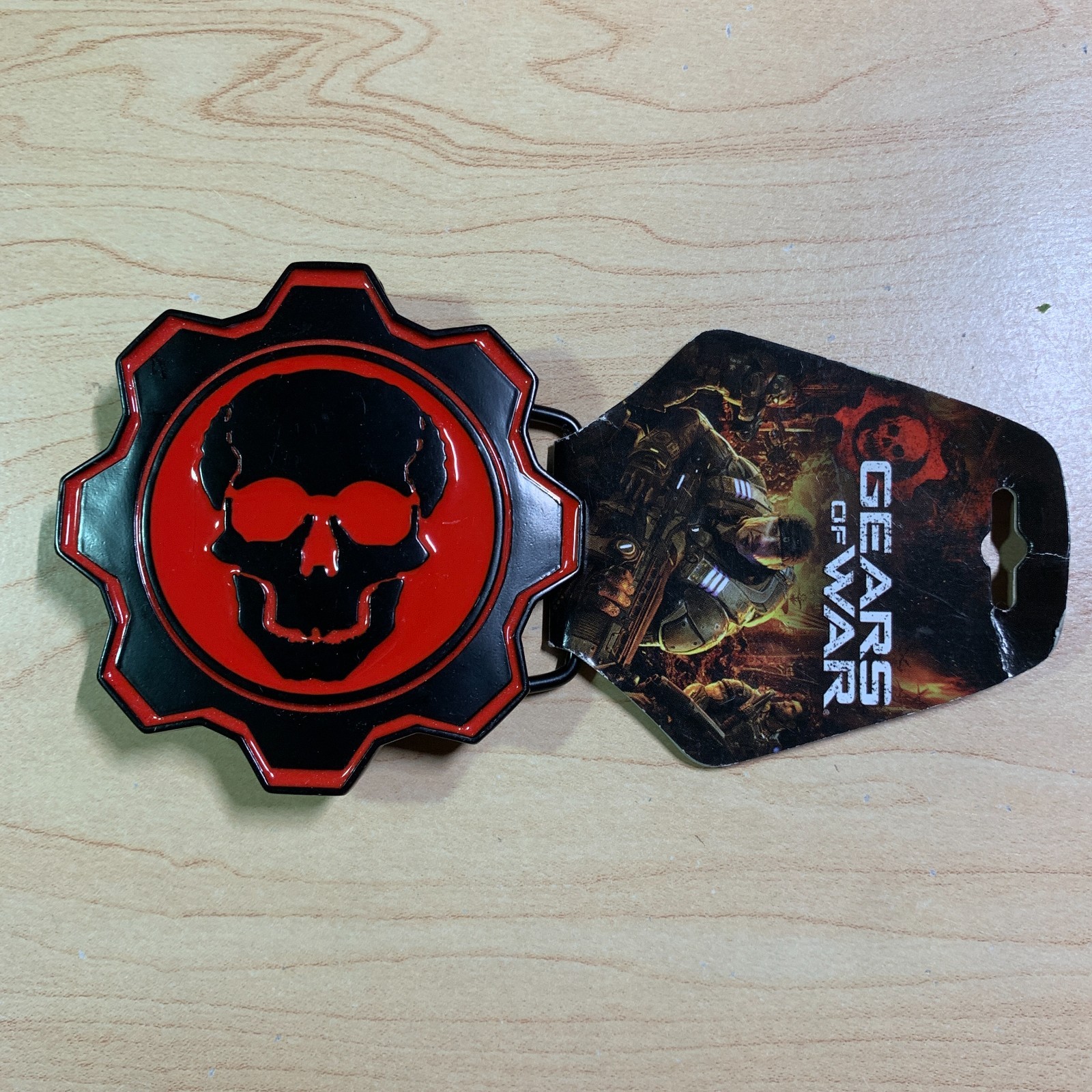 RARE 2008 Epic Games Gears Of War Metal Skull Omen Belt Buckle Xbox Collectible