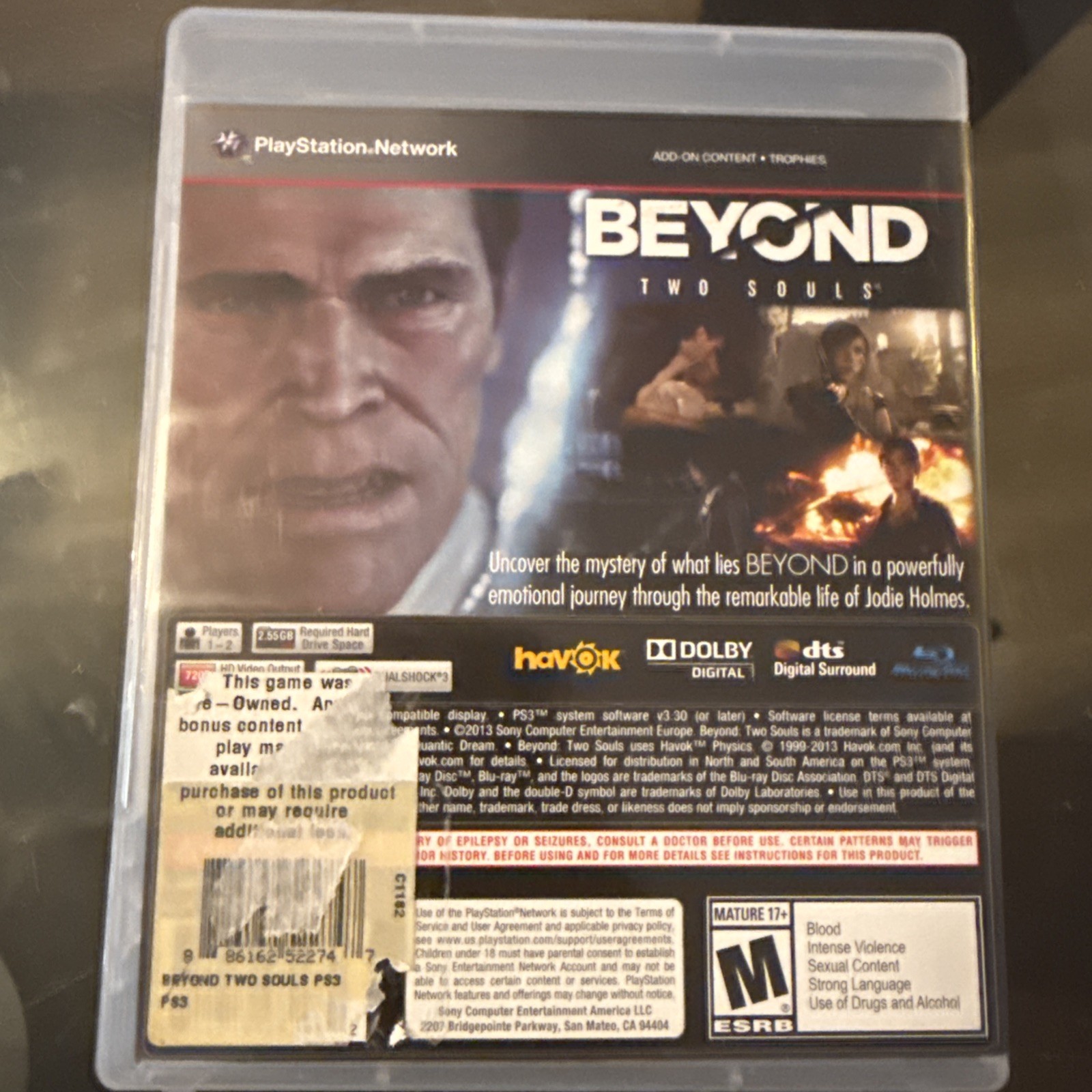 Beyond Two Souls PS3 Game R18+ PAL R4 2013 Sony No Manual Tested