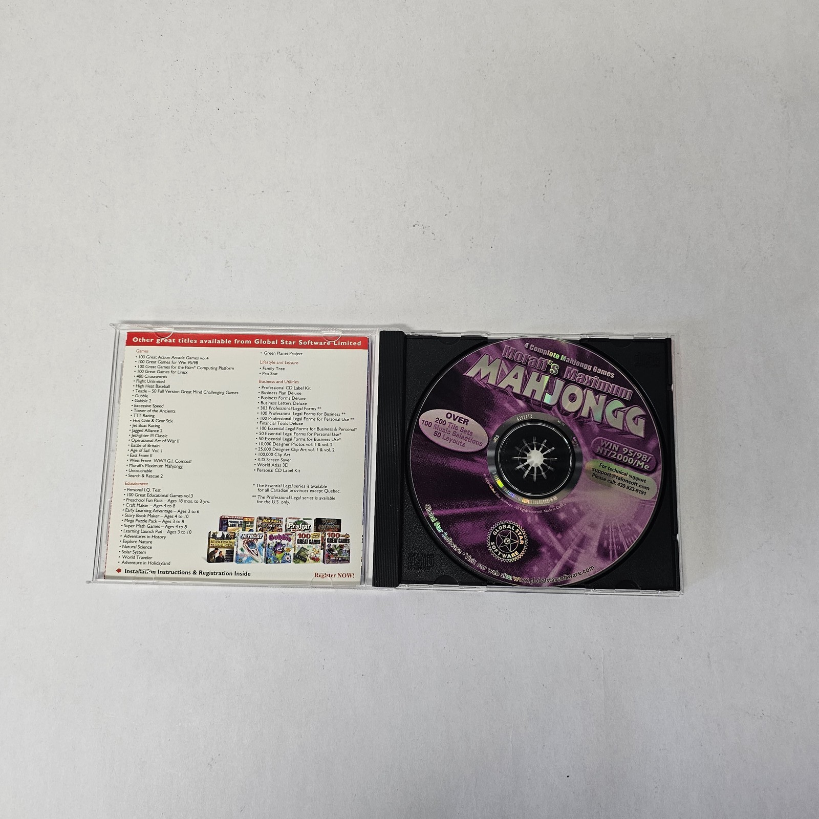 Moraff’s Maximum Mahjongg PC CD-ROM Game Global Star Software Windows