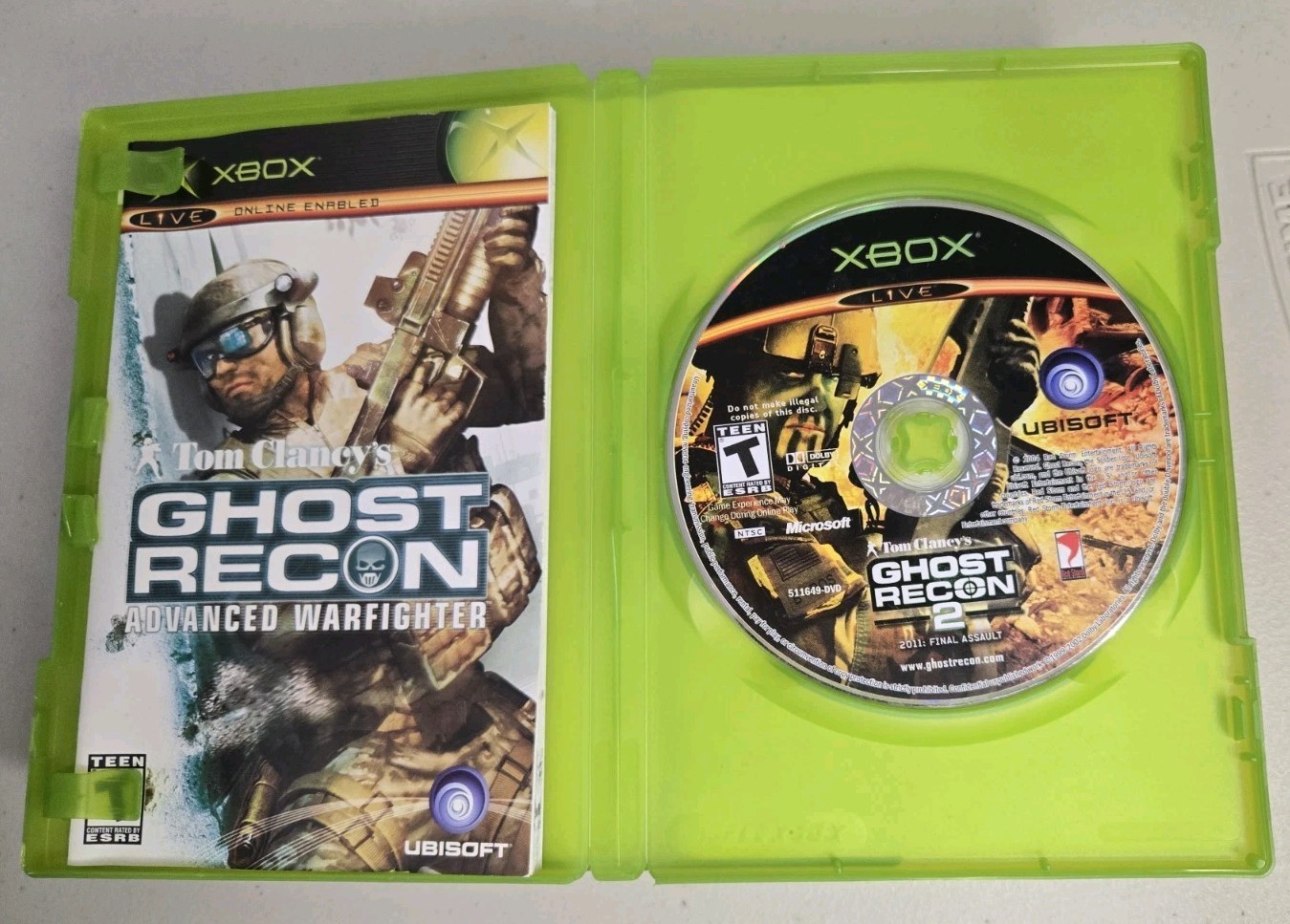 Xbox Lot X 4 Games Tom Clancy’s – Ghost Recon & Splinter Cell -Condition Varies