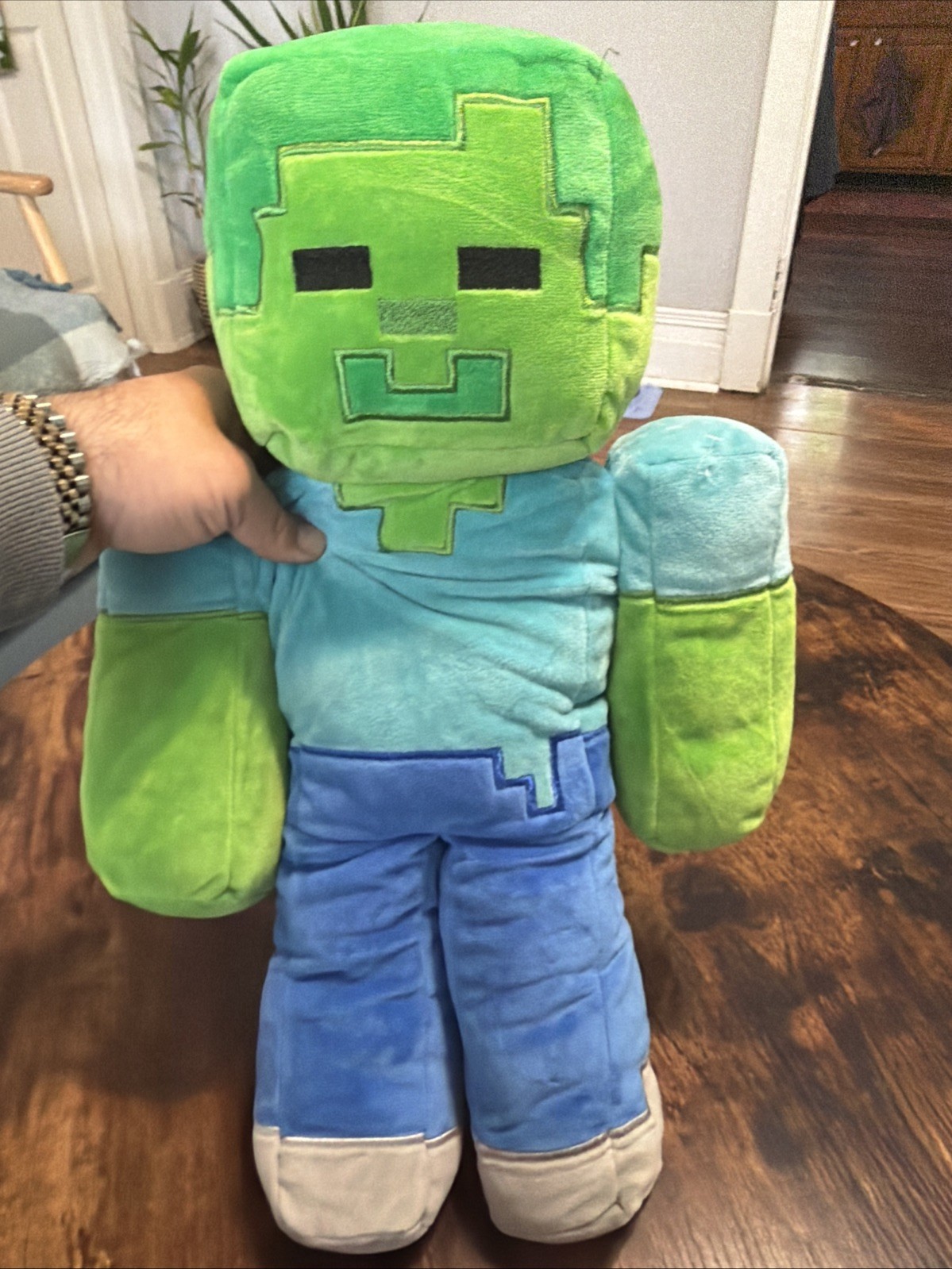 Mojang Minecraft Zombie Steve Creeper Jinx Green Plush Doll Pillow 18”