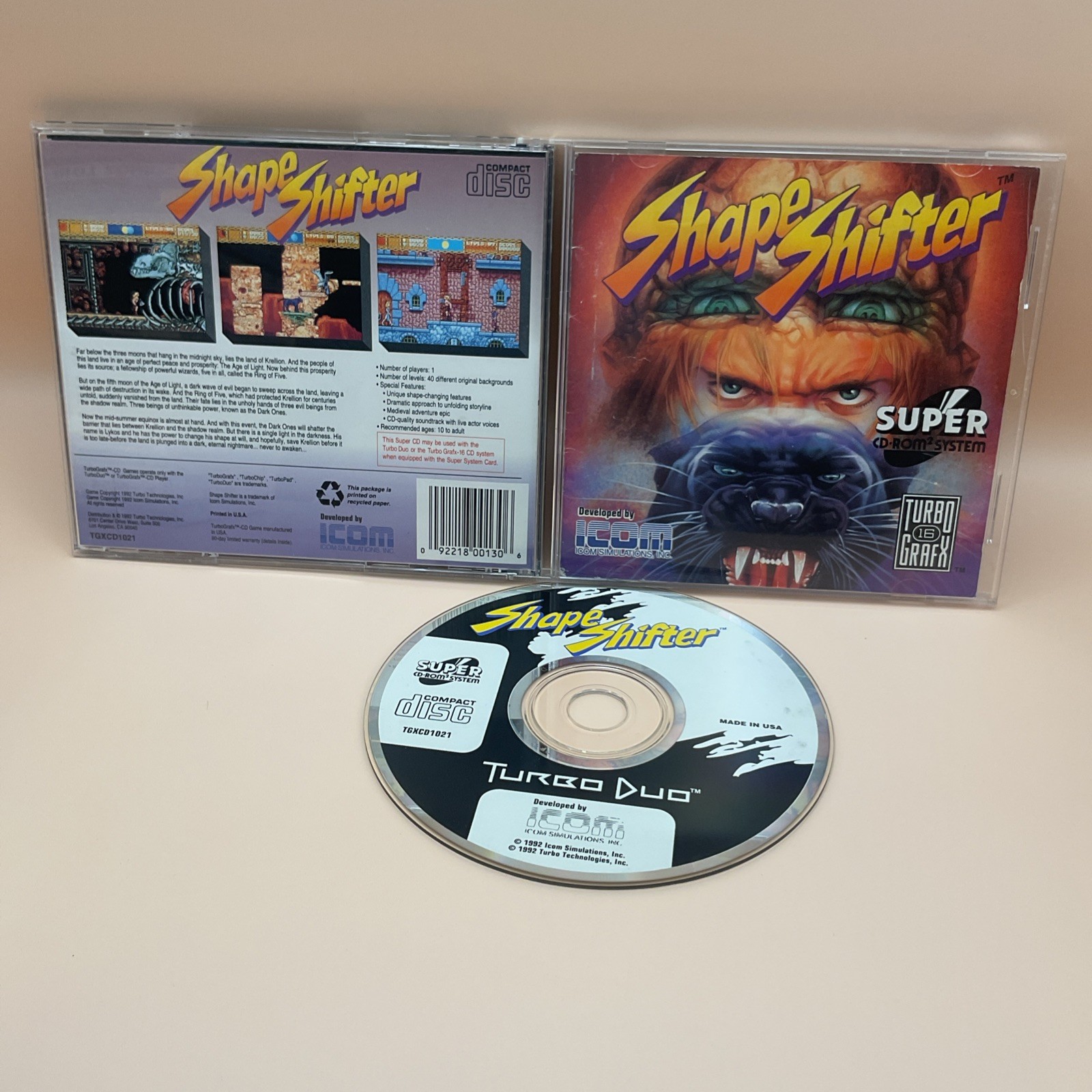 Shape Shifter TurboGrafx-CD/TurboDuo 1992 In Case With Manual Tested/Working