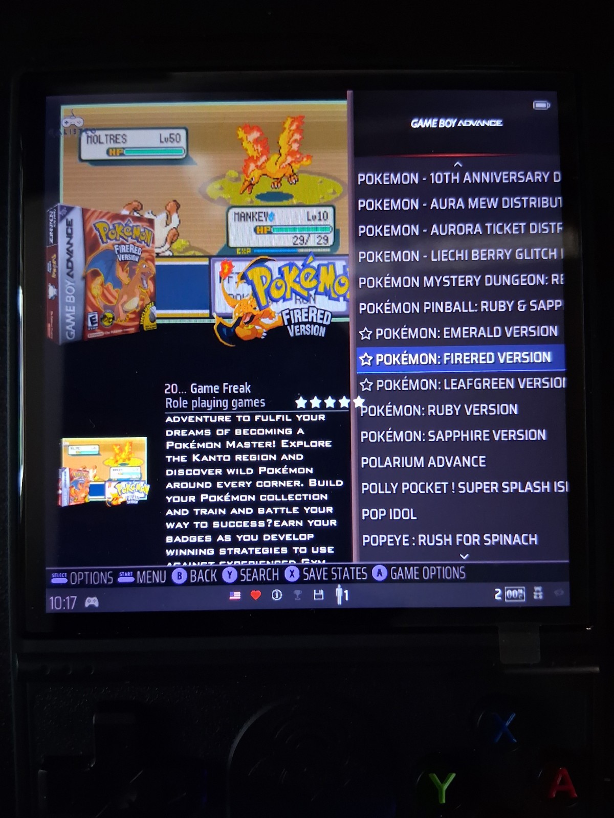 4″ Screen Handheld Console With Pokemon Retro Collection & 10k+ Legendary Games