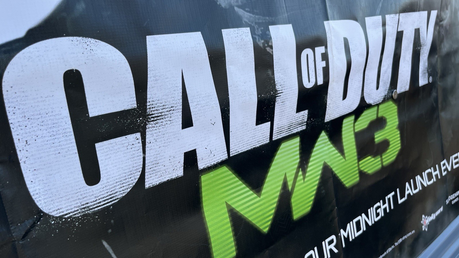 CALL OF DUTY MW3 GameStop Midnight Launch Event Vinyl Promo Banner 2011 6×3 Ft