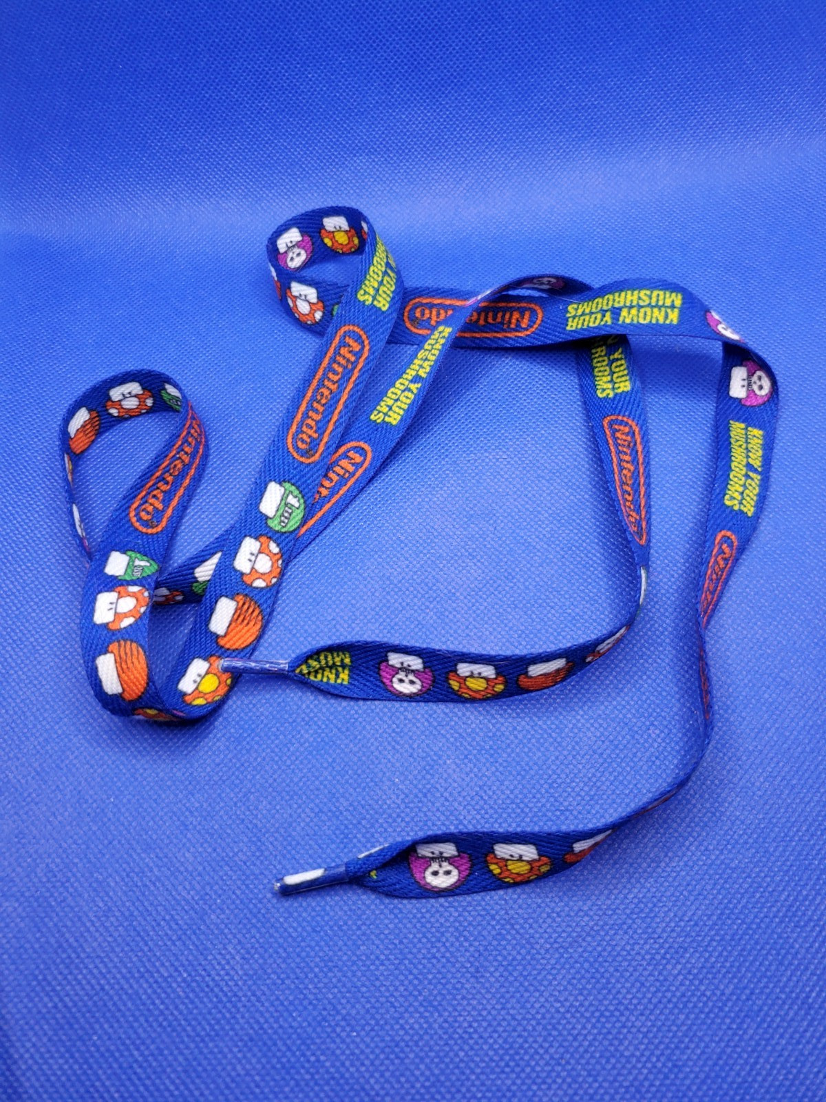 Blue Super Mario Bros Shoelace Know Your Mushrooms Hot Topic Replacement ONE