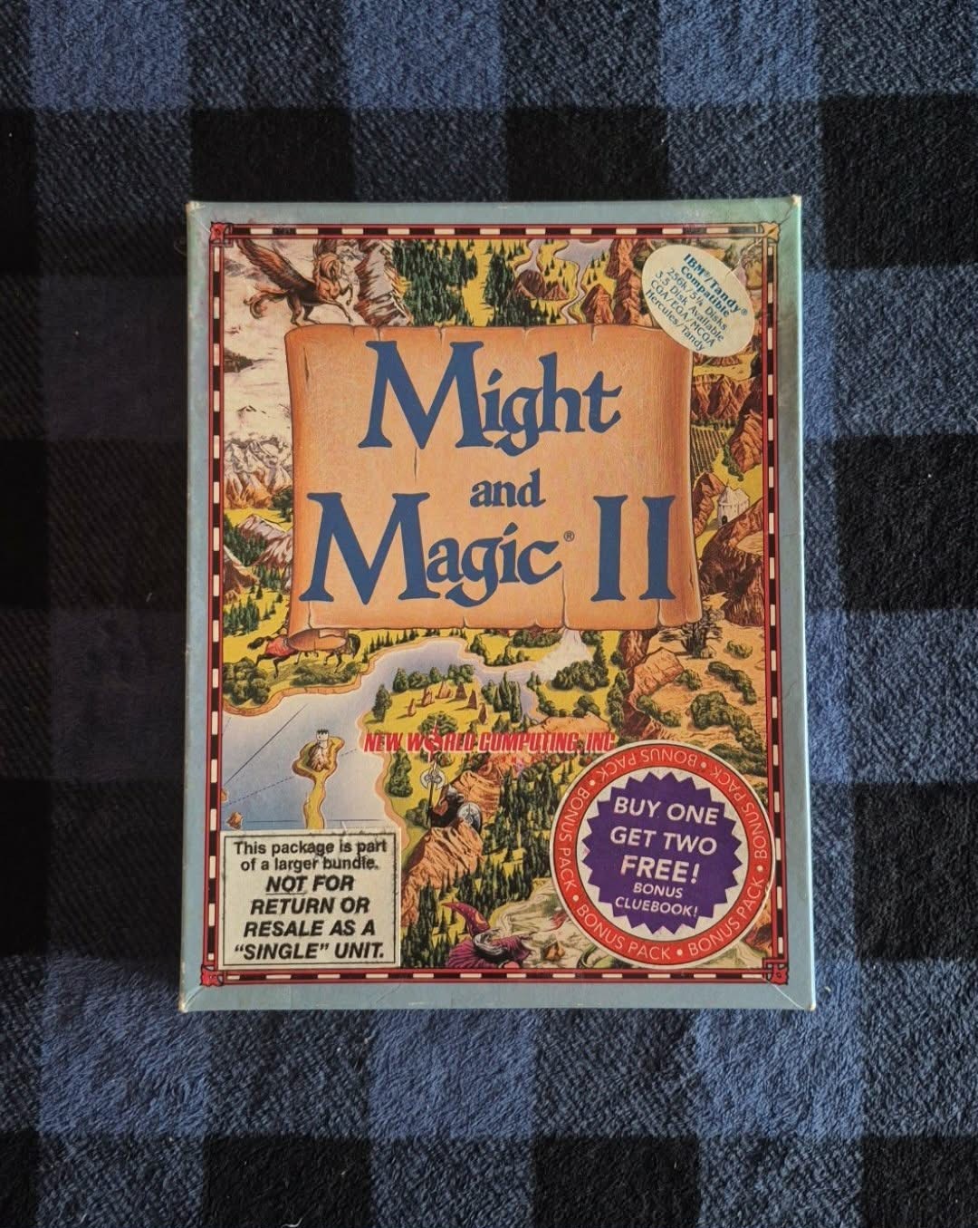 Might and Magic II – IBM PC – 5.25″ Disks/Manual/Map/Cluebook Included
