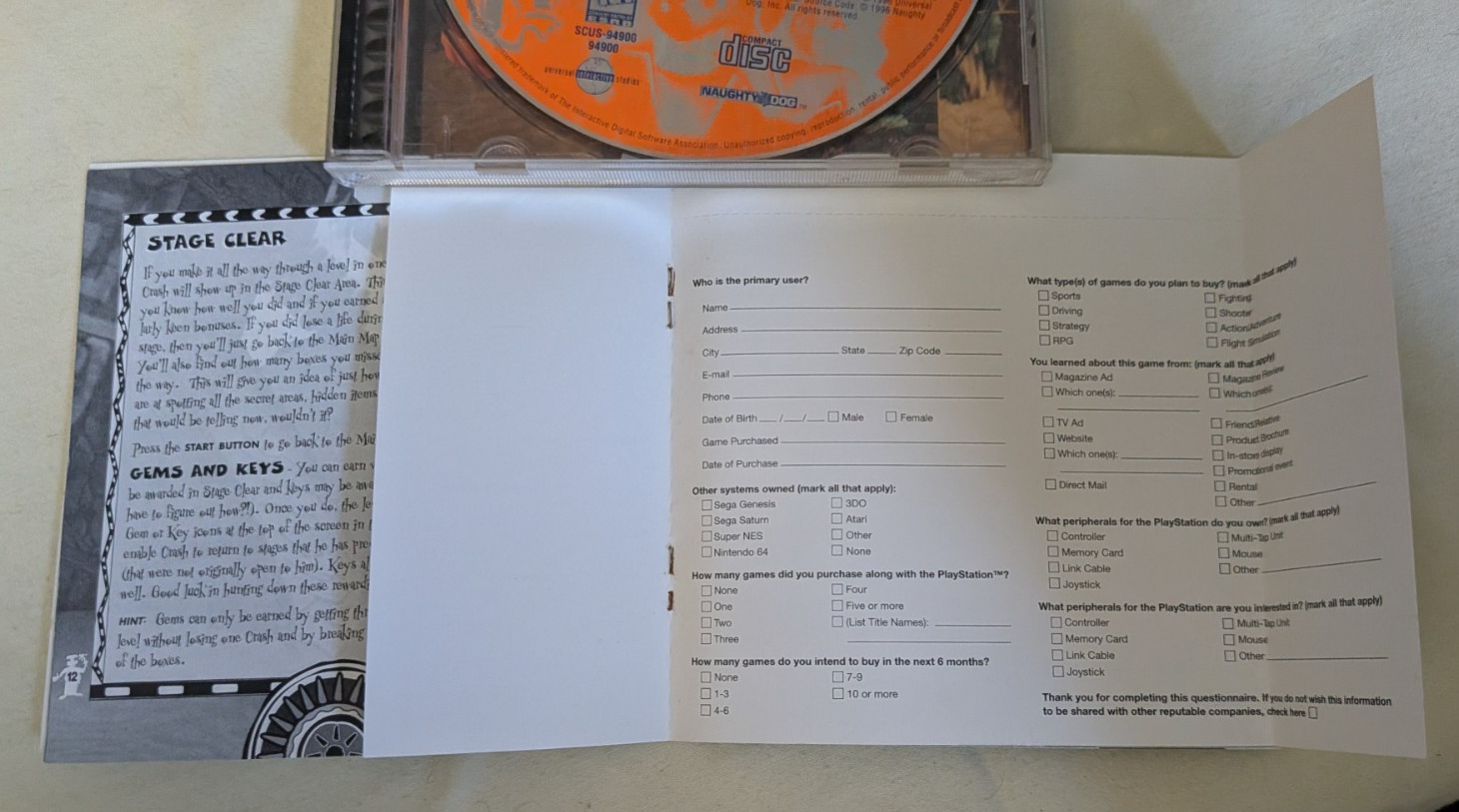 Crash Bandicoot PS1 Black Label CIB Complete Tested Authentic Original
