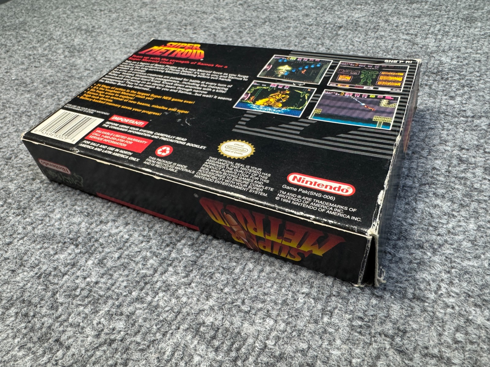 Super Metroid Super Nintendo SNES Complete In Box CIB w/ Manuals, Inserts, Box