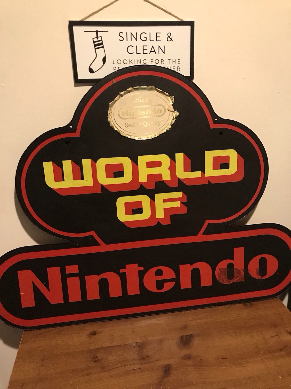 Nintendo NES World of Nintendo Display Sign Promotional Promo SNES Standee Mario