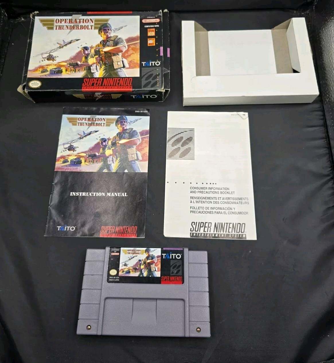 Operation Thunderbolt (Super Nintendo 1994) SNES Complete CIB Manual Authentic