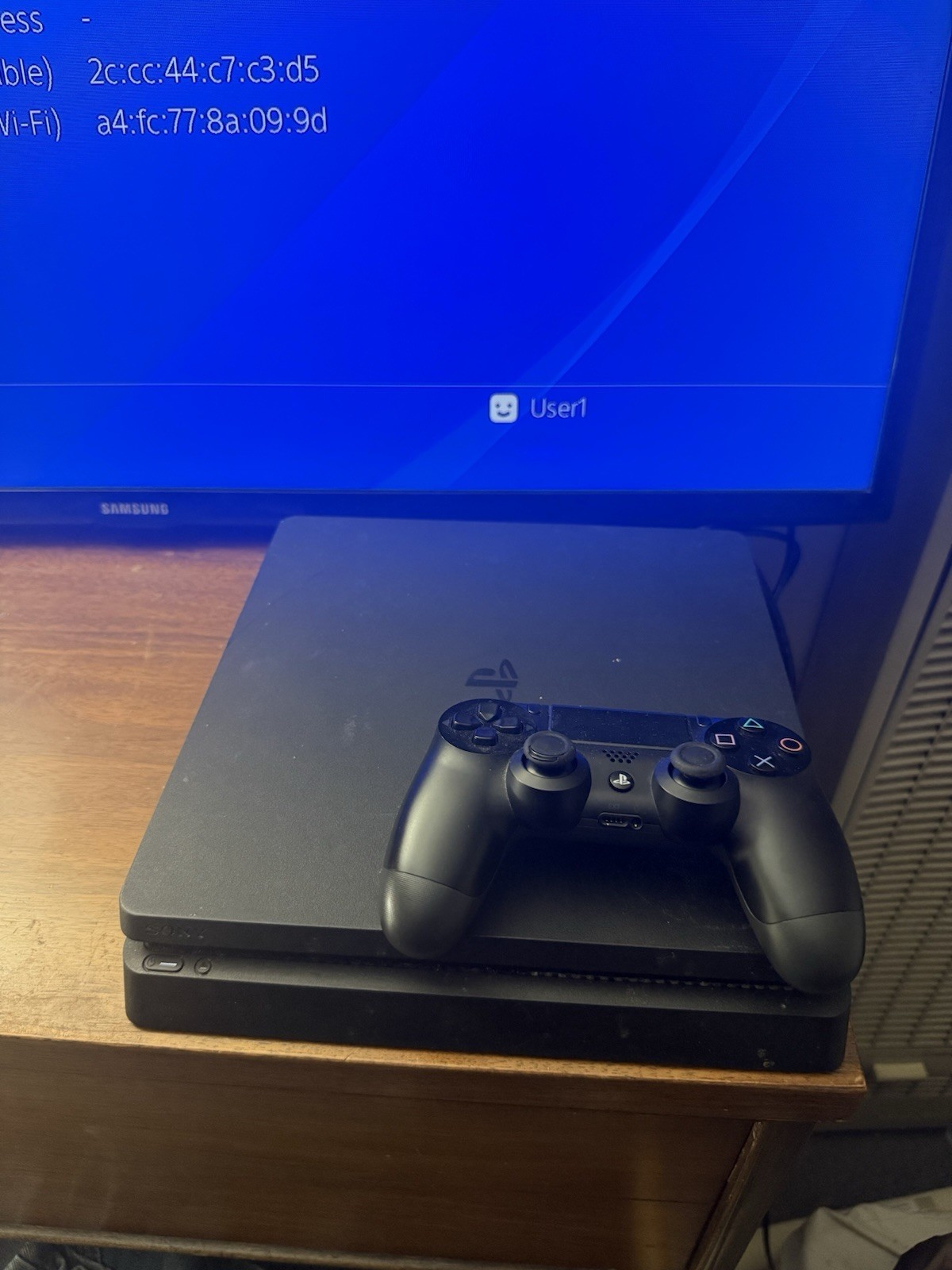 Sony PlayStation 4 Slim 1TB Black Console w/ Controller & Power Cable Tested