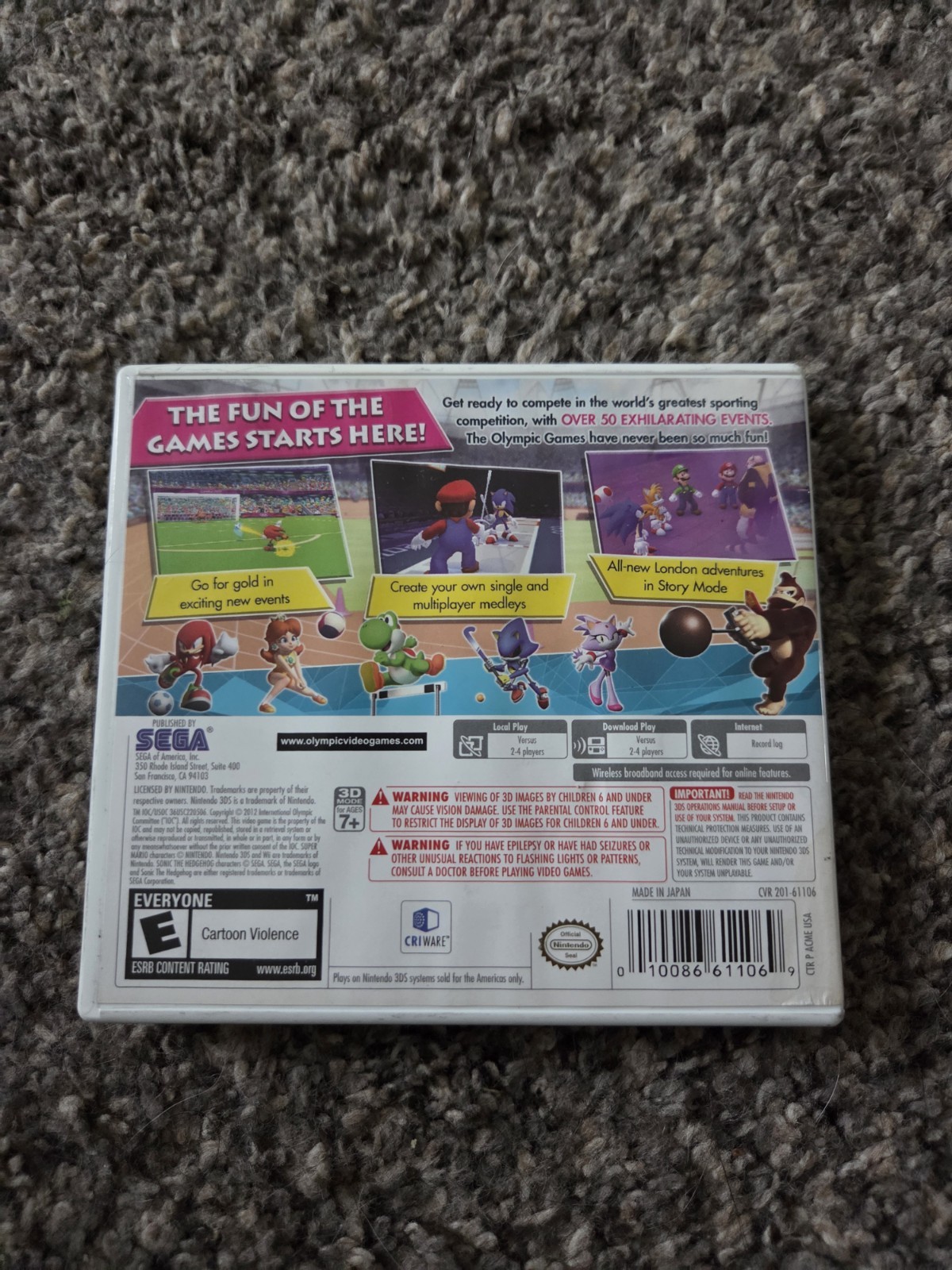 Mario & Sonic London 2012 Olympics Nintendo 3DS Good Condition