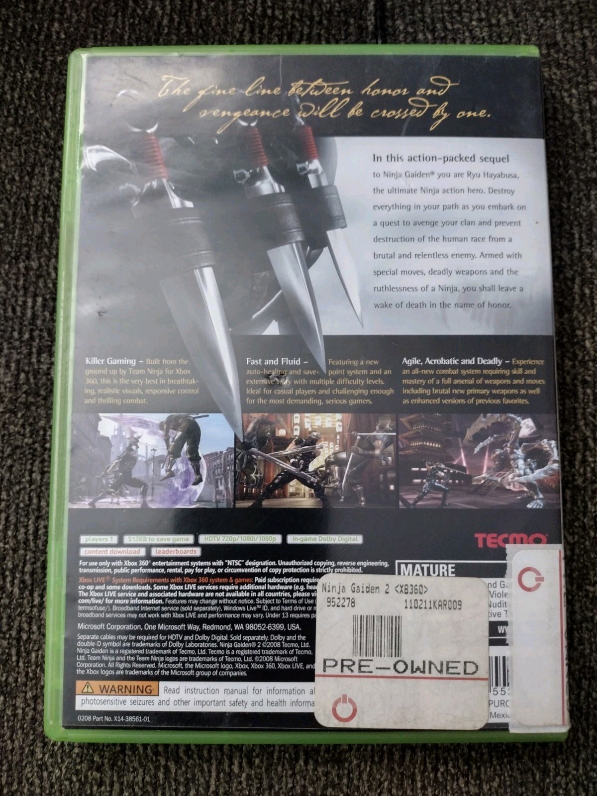 Xbox 360 Ninja Gaiden 2 (Microsoft Xbox 360, 2008) CIB Tested