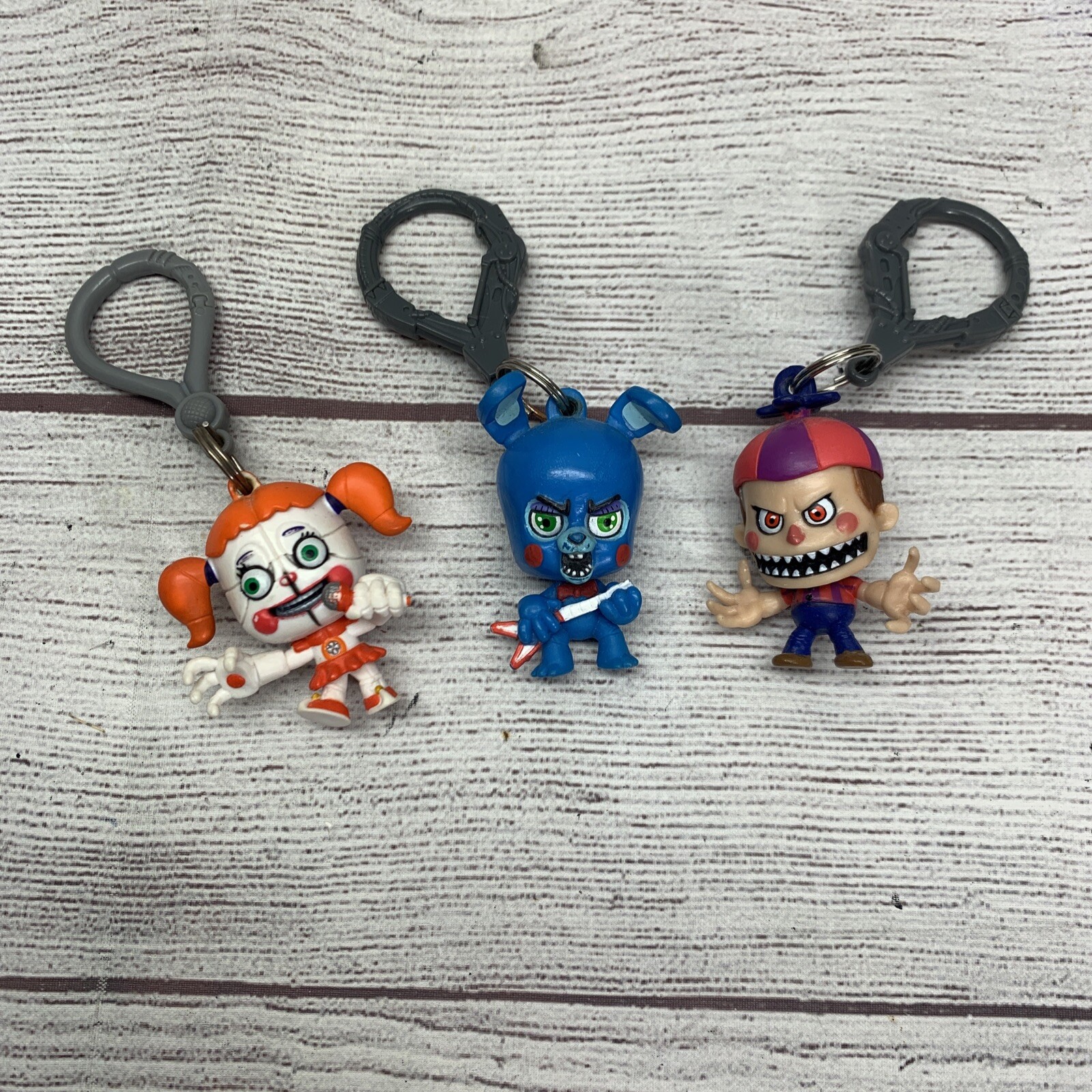 Five Nights At Freddy’s FNAF Backpack Clip, Hanger, Keychain – Lot of 3