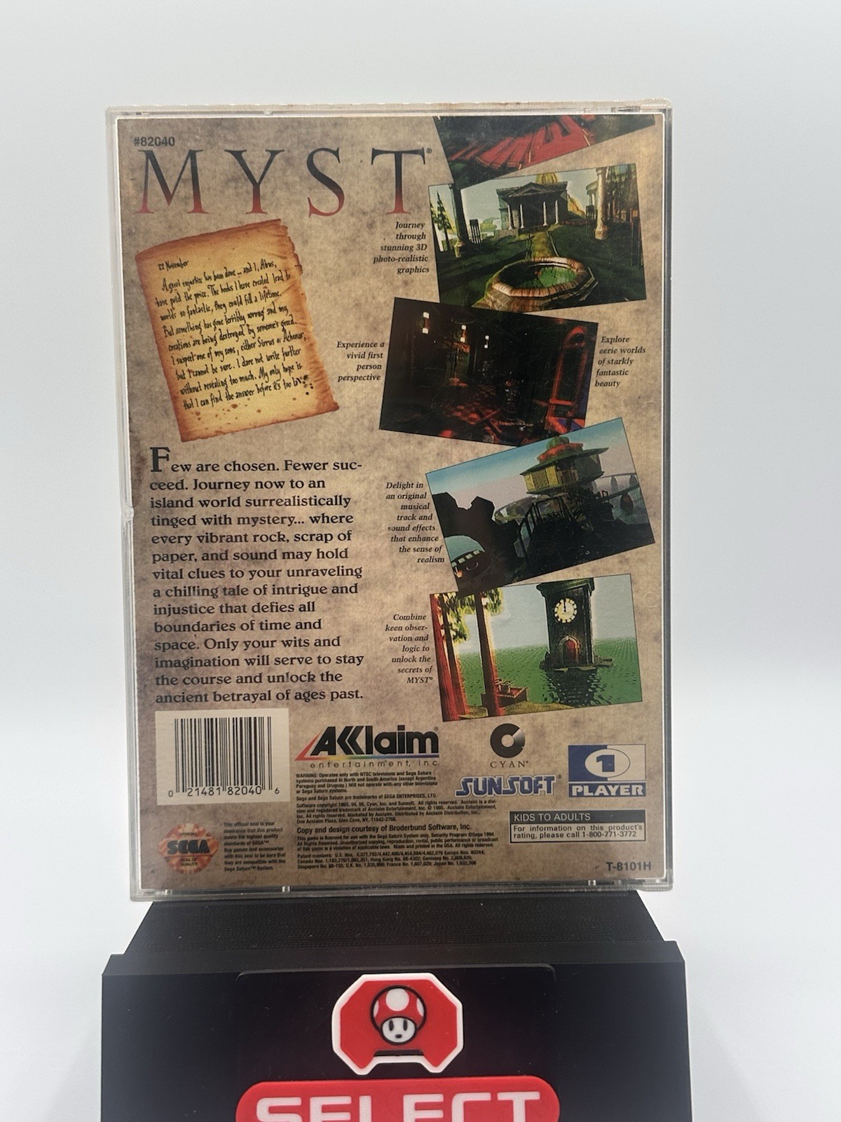 Myst (Sega Saturn, 1995) CIB Complete in Box w Manual + Reg Card! RARE!