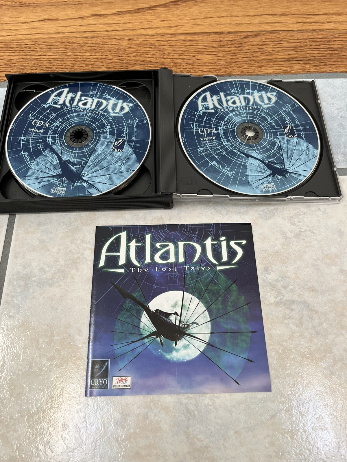 Atlantis: The Lost Tales (PC, 1997, CD-ROM) Big Box Game 4- Discs w/Manual CRYO