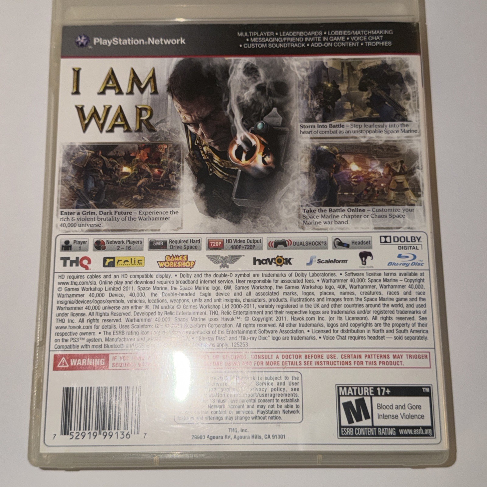 Sony PS3 Warhammer 40,000 Space Marine With 40k Ork