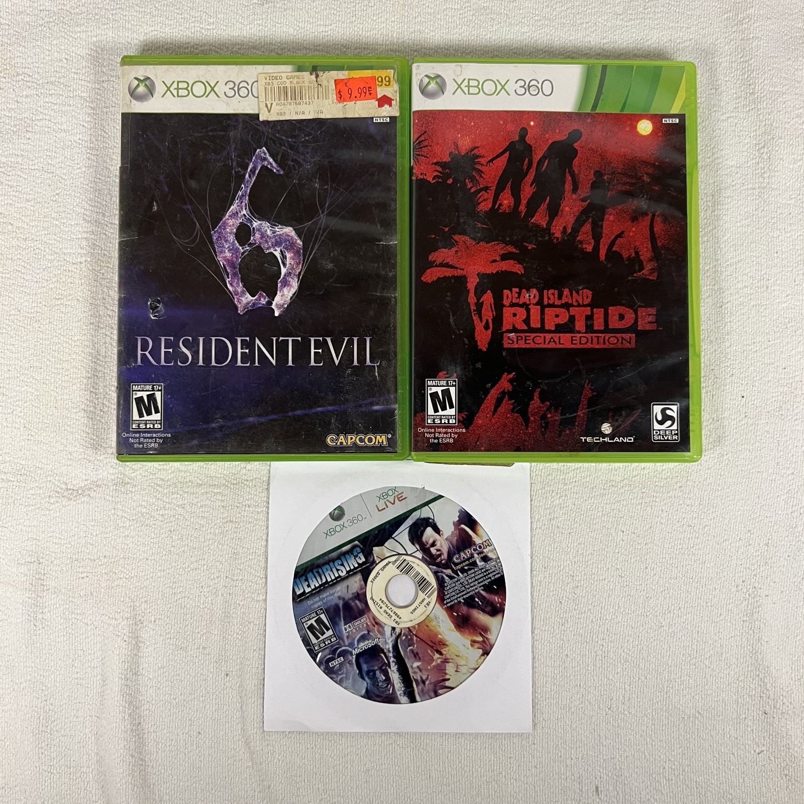 Resident Evil 6 Dead Island Riptide Deadrising Zombie Lot Microsoft Xbox 360