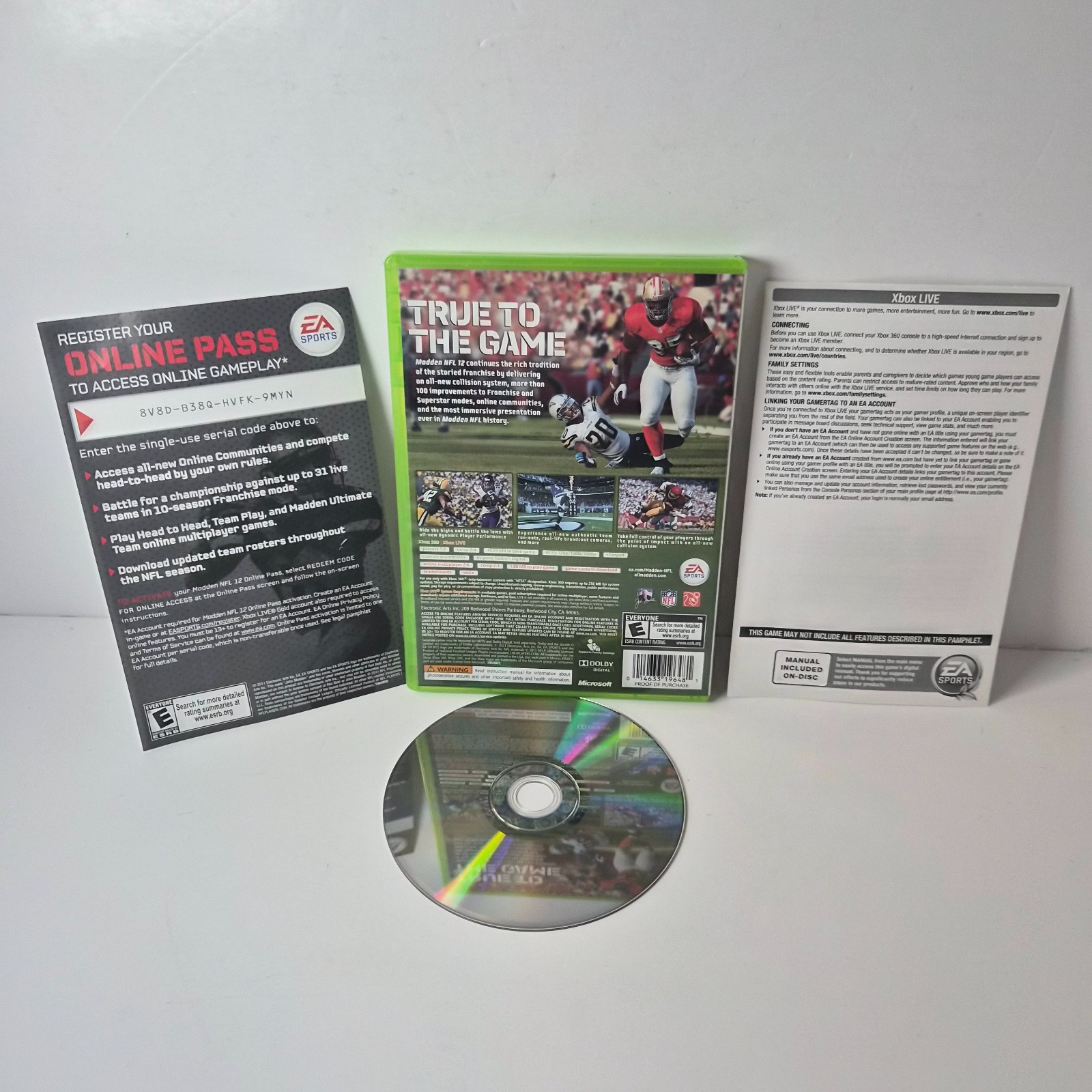Madden NFL 12 Xbox 360 Complete CIB Tested Case Manual Inserts